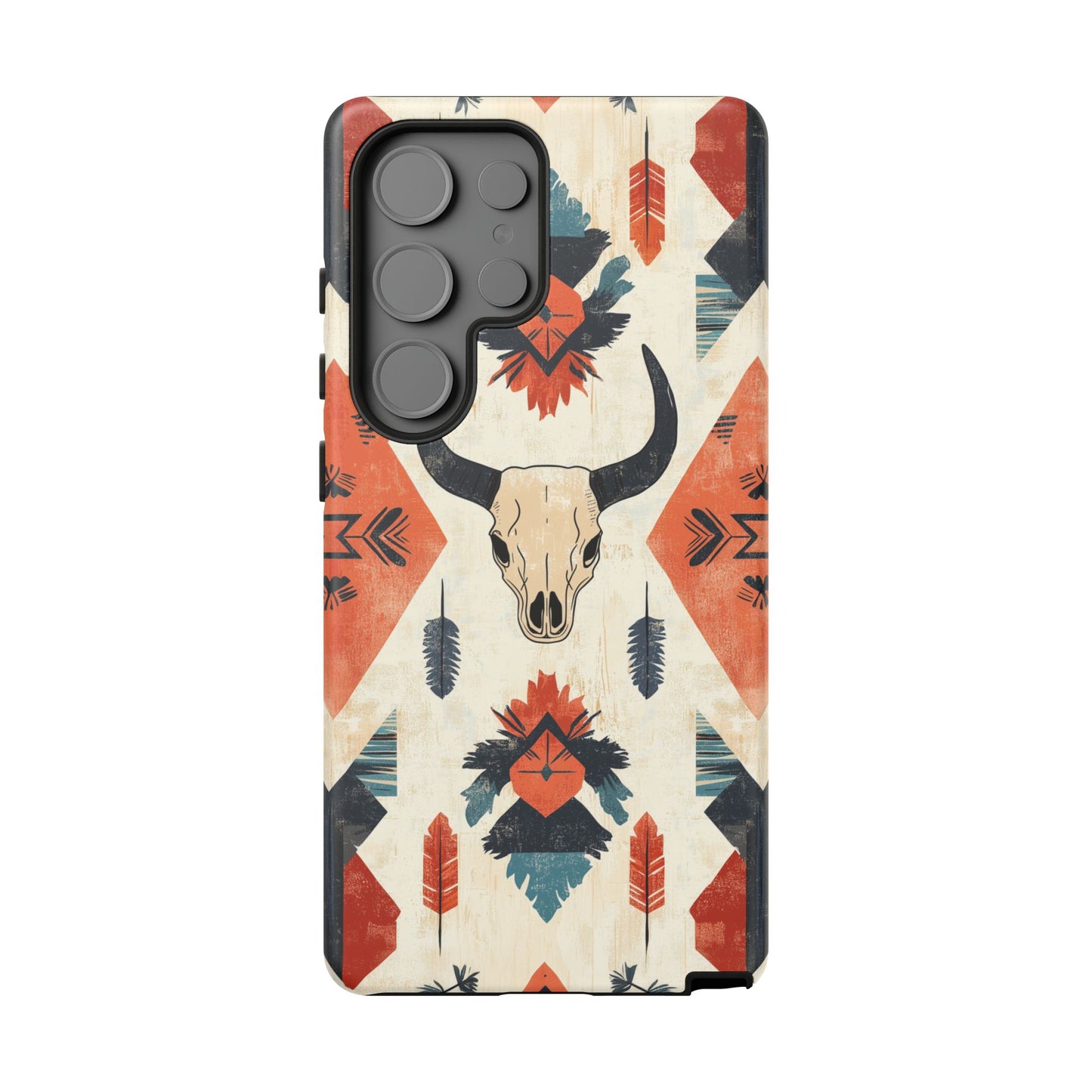 Southwestern Boho Skull Tough Samsung Galaxy Case – Durable Matte Finish, Dual-Layer Protection