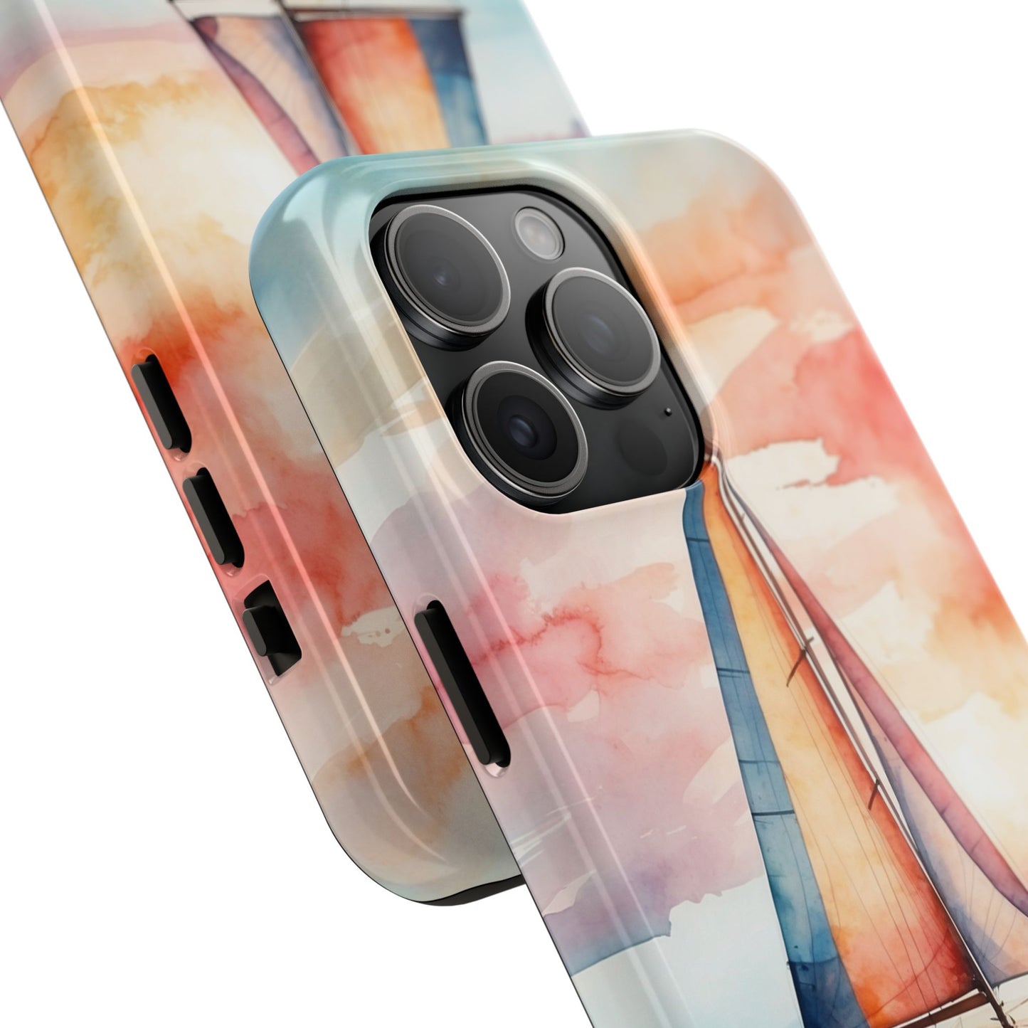 Sailboat Sunset iPhone Case – Vibrant Watercolor Design