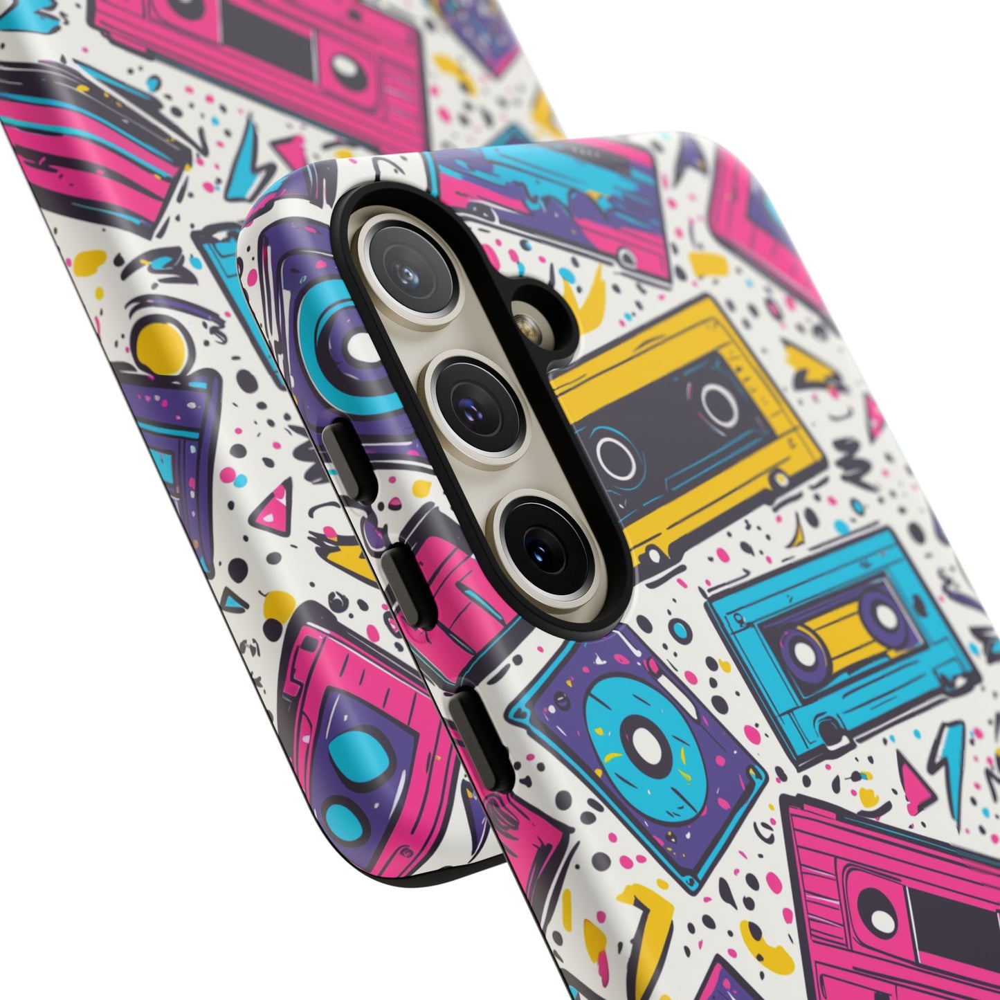 Retro Cassette Vibes Tough Samsung Galaxy  Case – Bold 80s Tape Design, Shockproof Protection