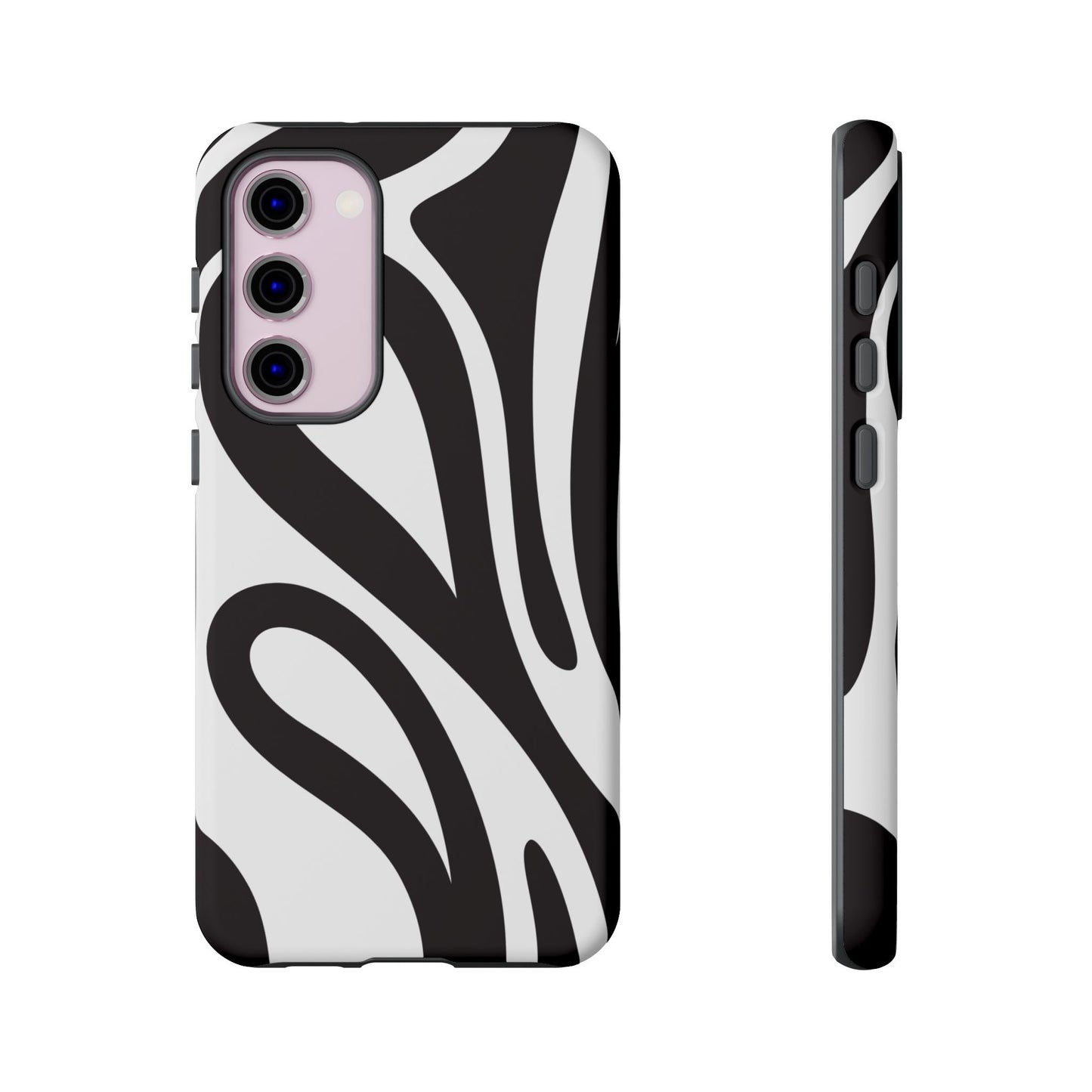 Modern Black and White Abstract Tough Samsung Galaxy Case – Bold Graphic Pattern with Dual-Layer Protection