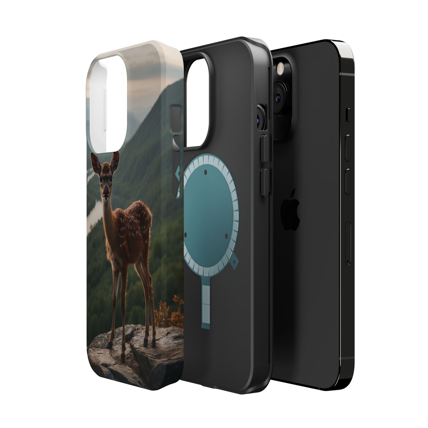 Majestic Fawn Overlooking Mountain Vista MagSafe iPhone Case