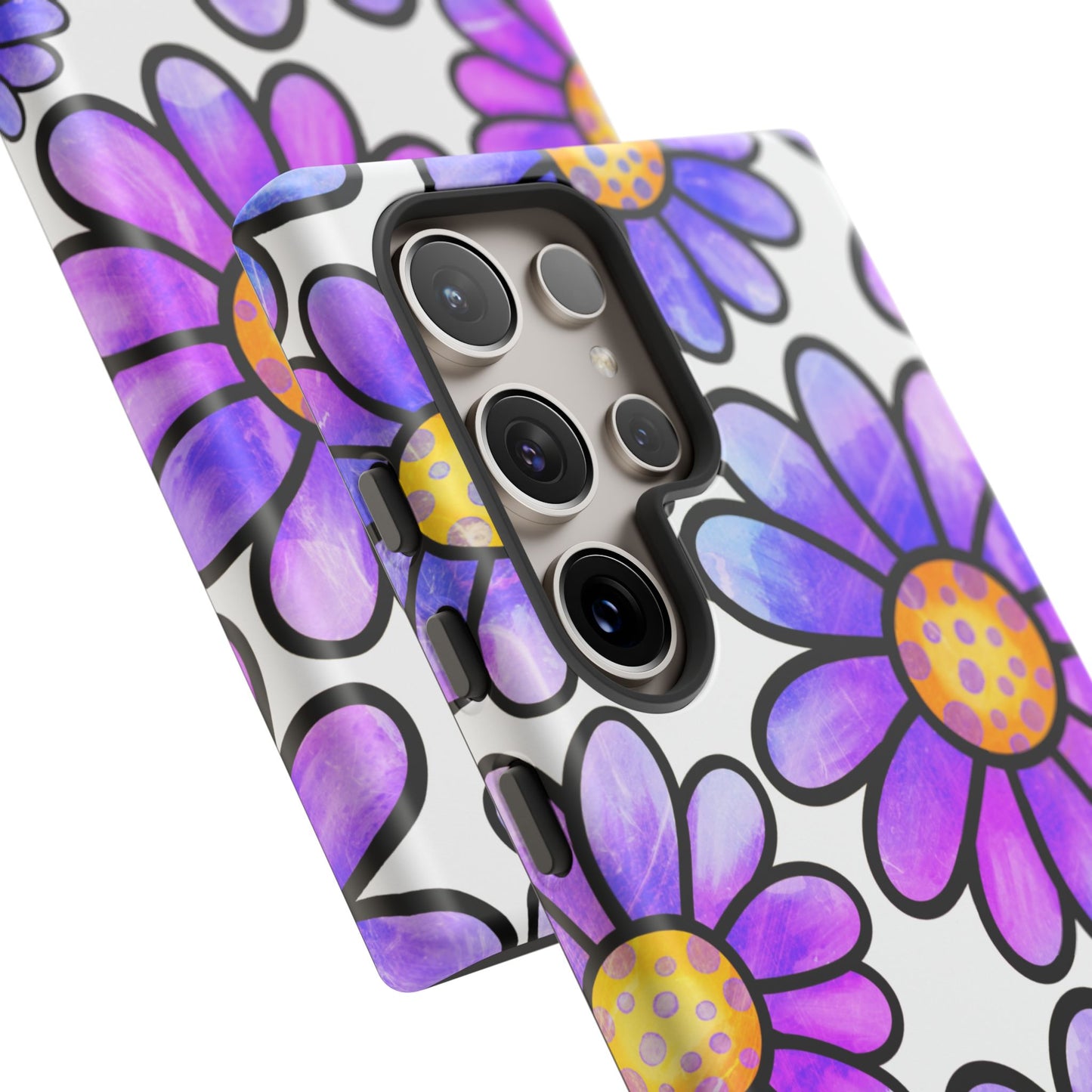 Purple Daisy Delight Samsung Galaxy Case – Slim Profile, Glossy Finish