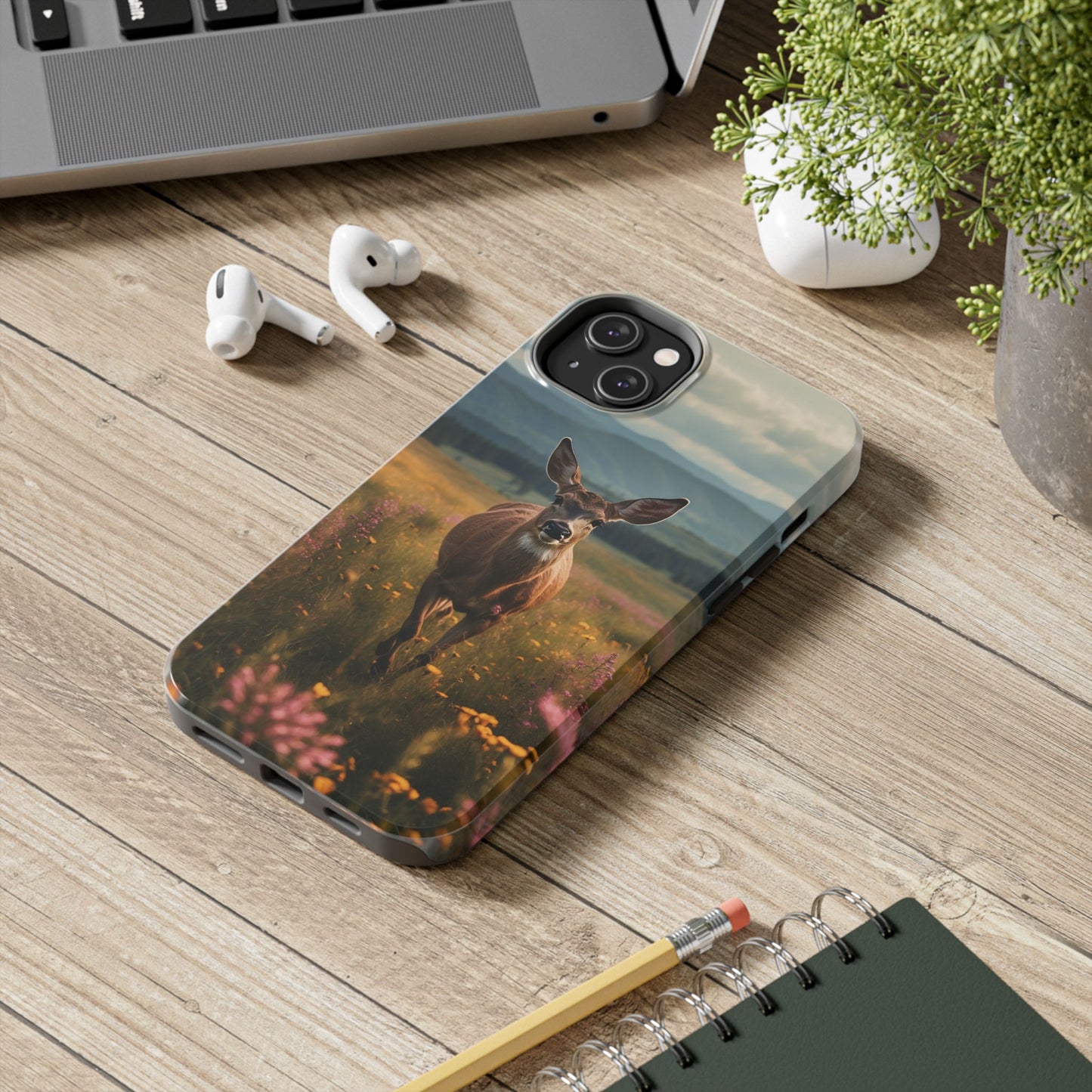 Rustic Meadow Deer – iPhone Case
