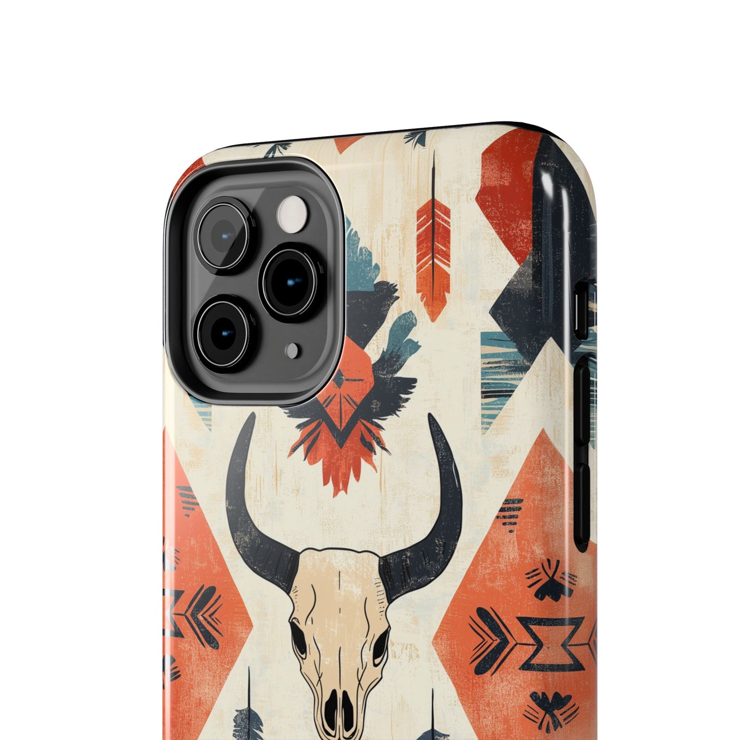 Southwestern Boho Skull Tough iPhone Case – Durable Matte Finish, Dual - Layer Protection - BOGO Cases