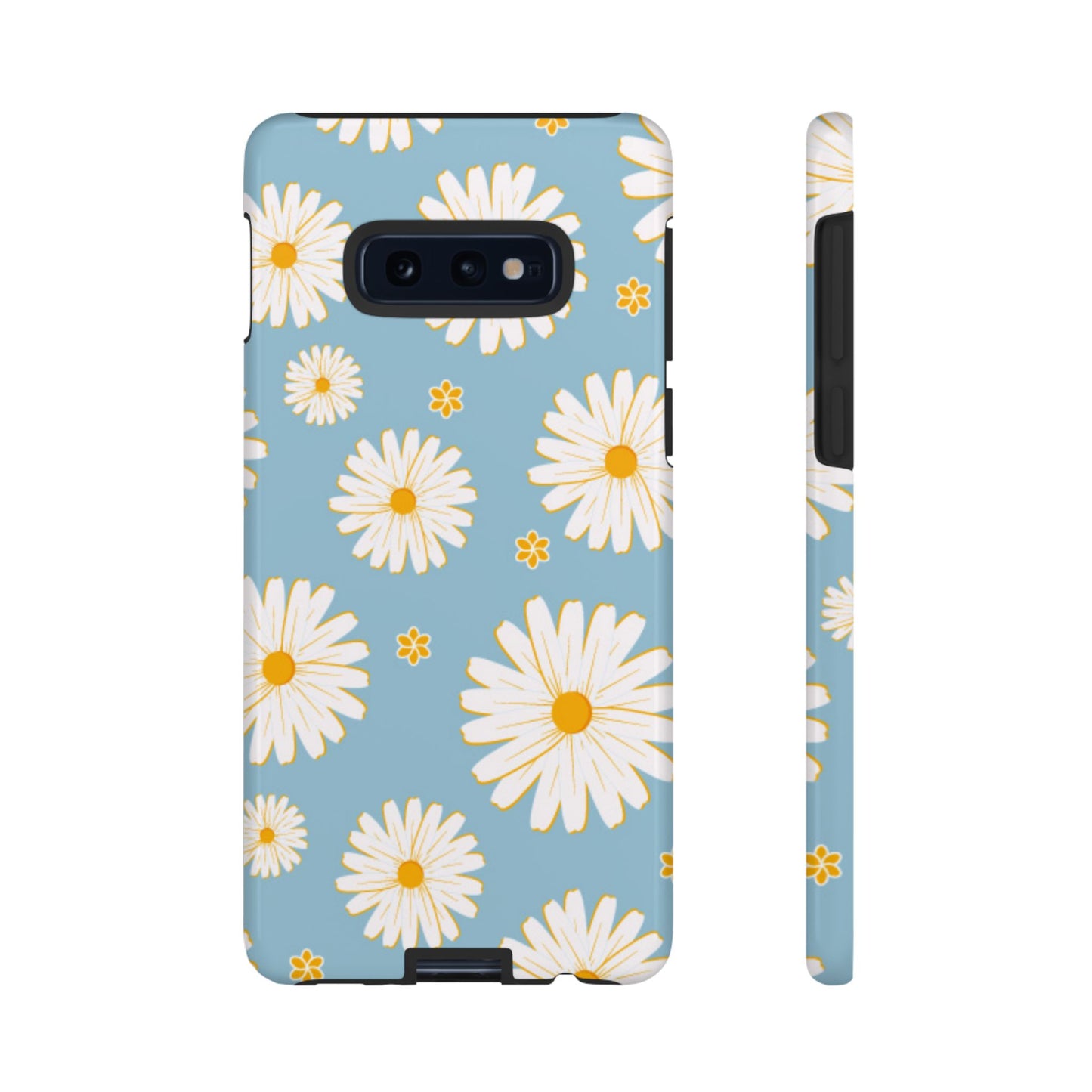 Bright Daisy Samsung Galaxy Case – Light Blue Background, Shockproof and Slim Design