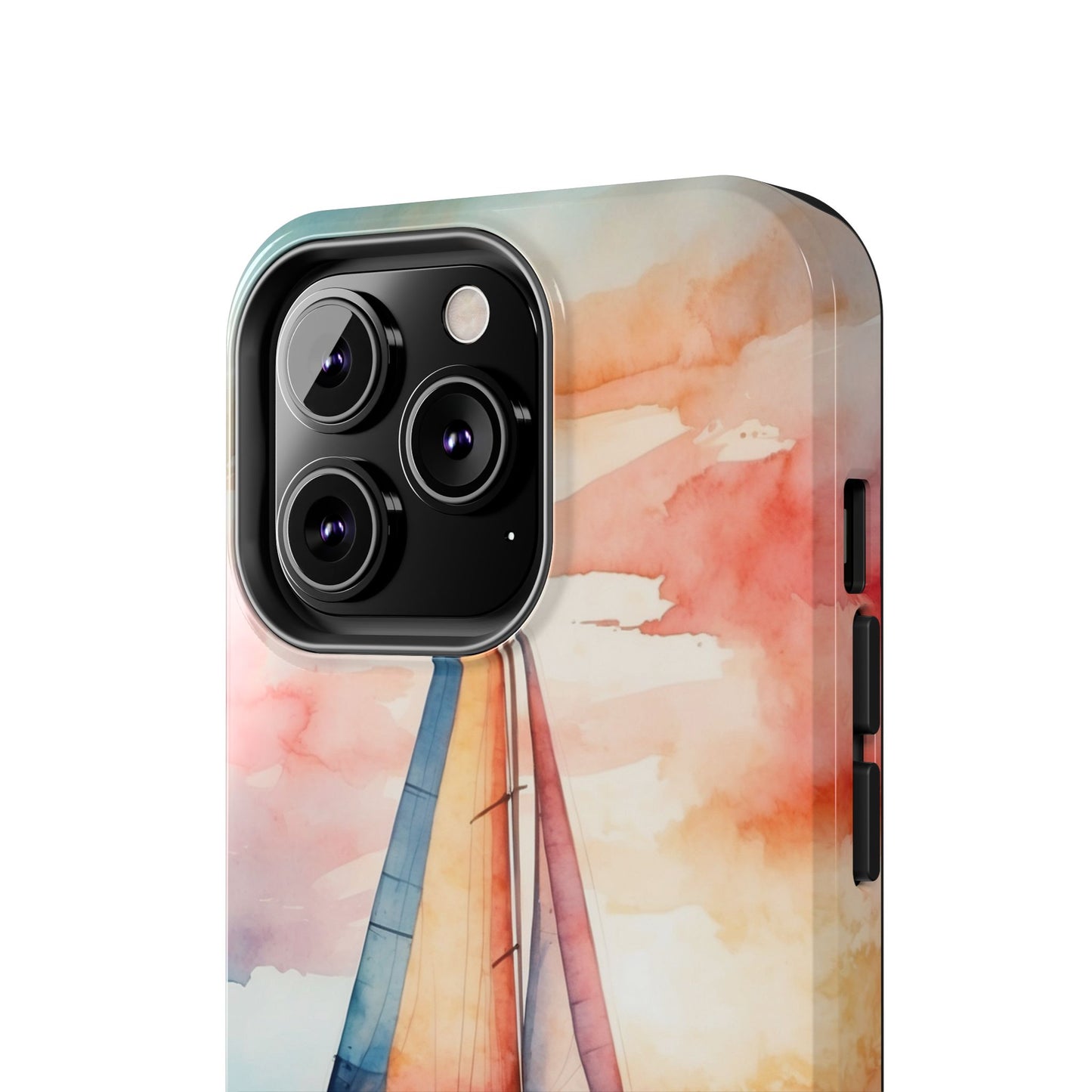 Sailboat Sunset iPhone Case – Vibrant Watercolor Design