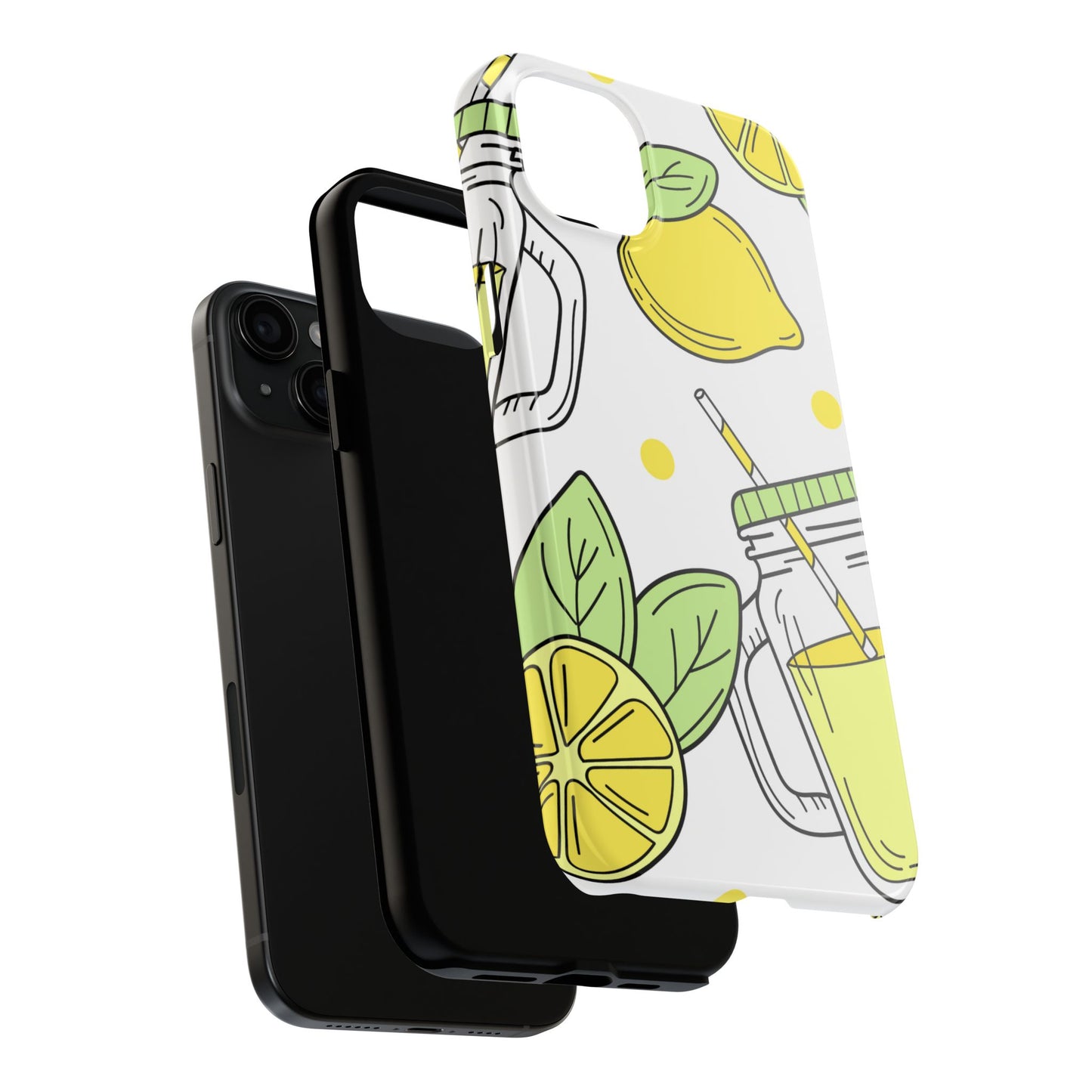 Lemonade Love Tough iPhone Case – Fun Lemon Mason Jar Design, Dual - Layer Protection - BOGO Cases