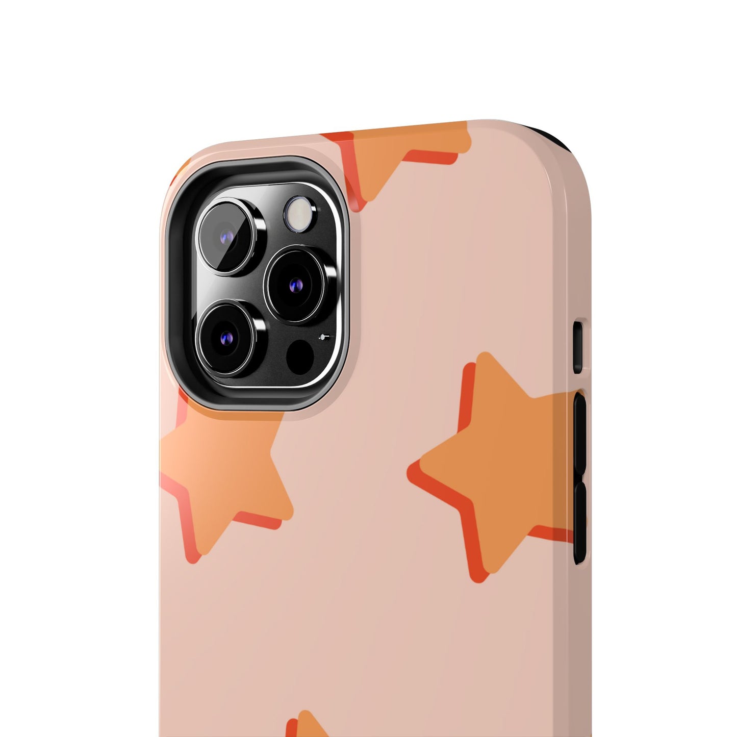 Retro Orange Stars iPhone Case – Shock-Resistant, Smooth Matte Finish, Dual-Layer Design