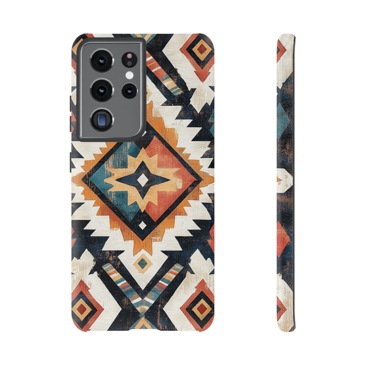 Vintage Southwestern Diamond Tough Samsung Galaxy Case – Rustic Tribal Design, Dual-Layer Protection