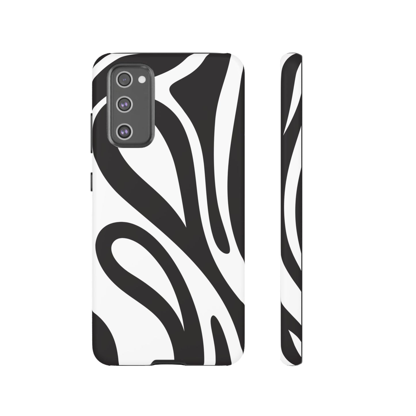 Modern Black and White Abstract Tough Samsung Galaxy Case – Bold Graphic Pattern with Dual-Layer Protection