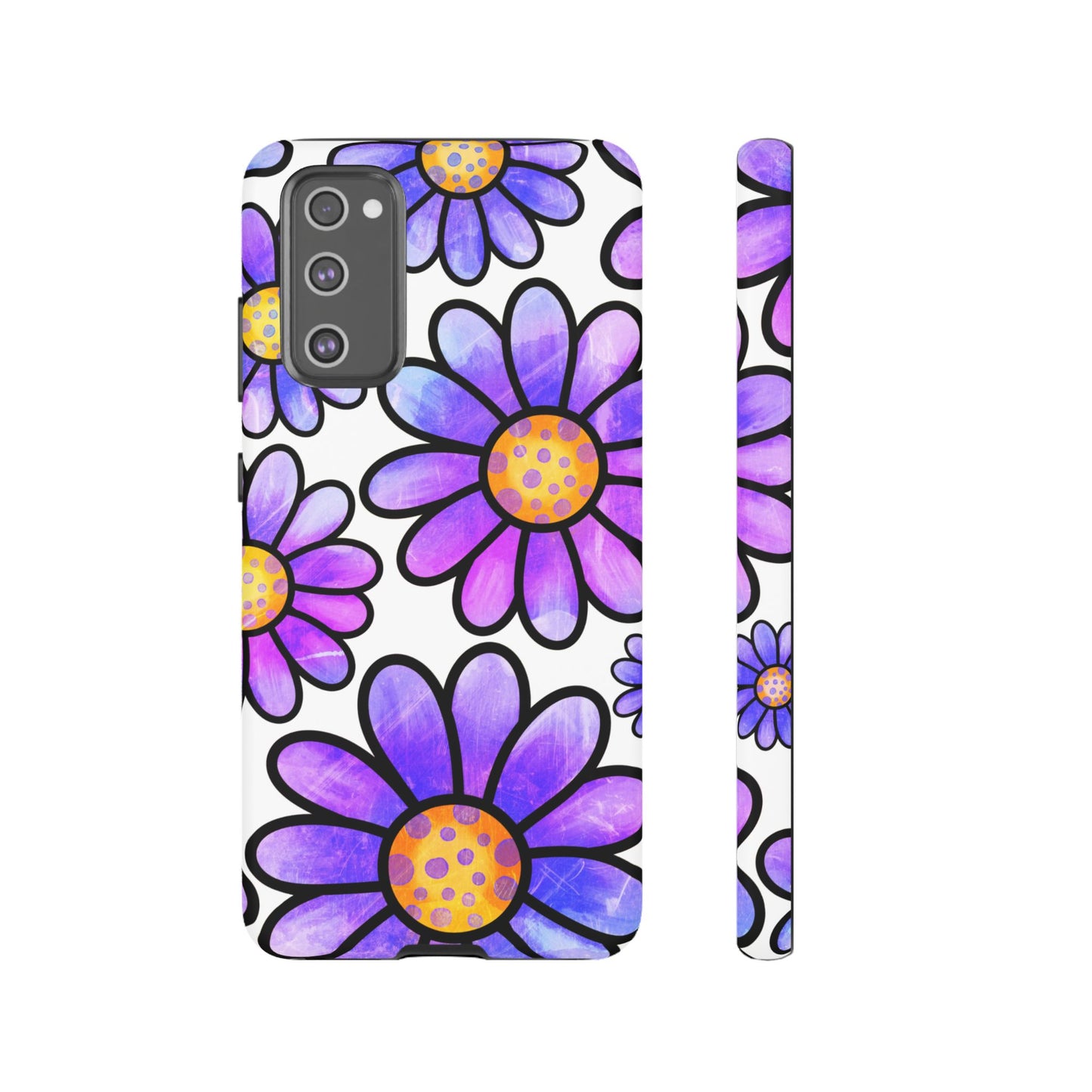 Purple Daisy Delight Samsung Galaxy Case – Slim Profile, Glossy Finish