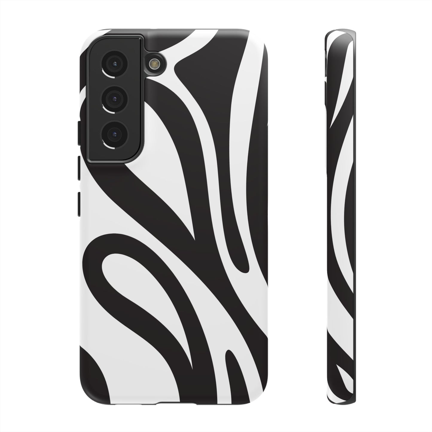 Modern Black and White Abstract Tough Samsung Galaxy Case – Bold Graphic Pattern with Dual-Layer Protection