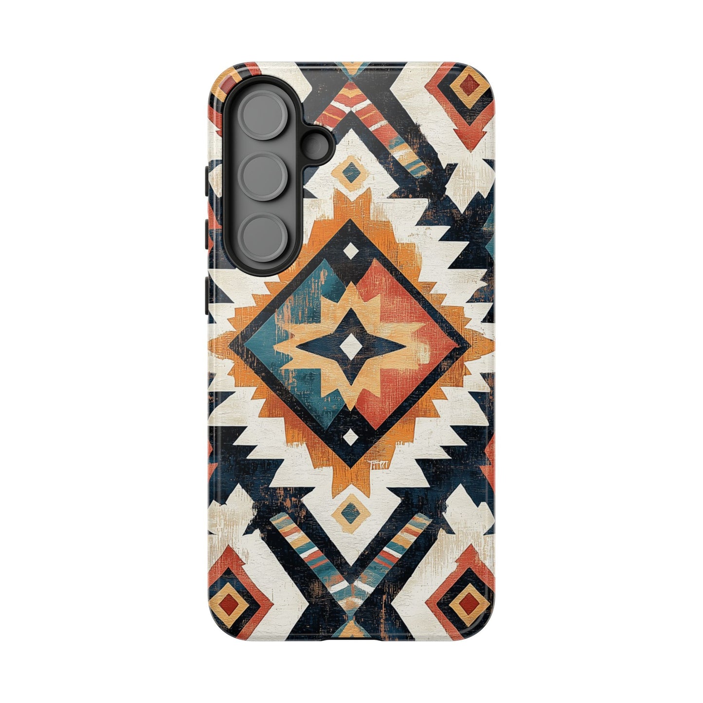 Vintage Southwestern Diamond Tough Samsung Galaxy Case – Rustic Tribal Design, Dual-Layer Protection