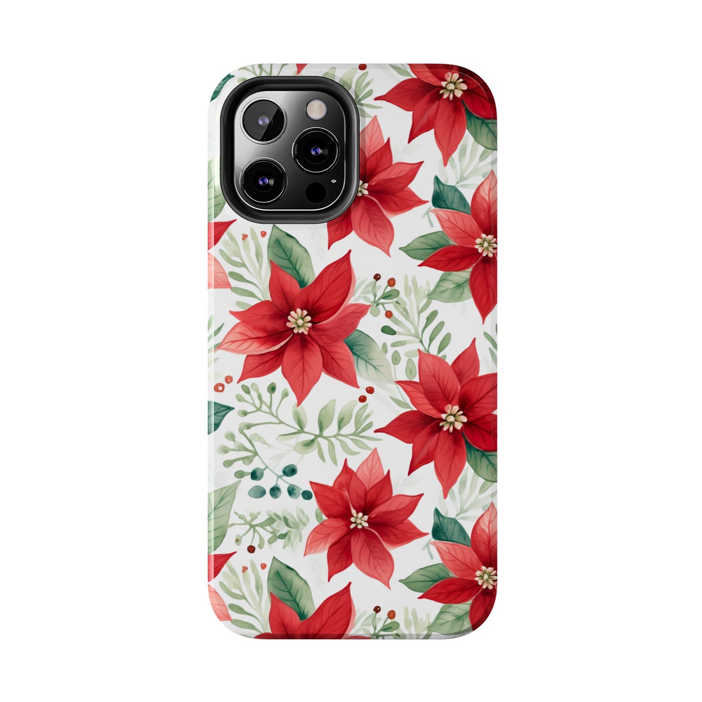 Festive Poinsettia Holiday Pattern – iPhone Series Case