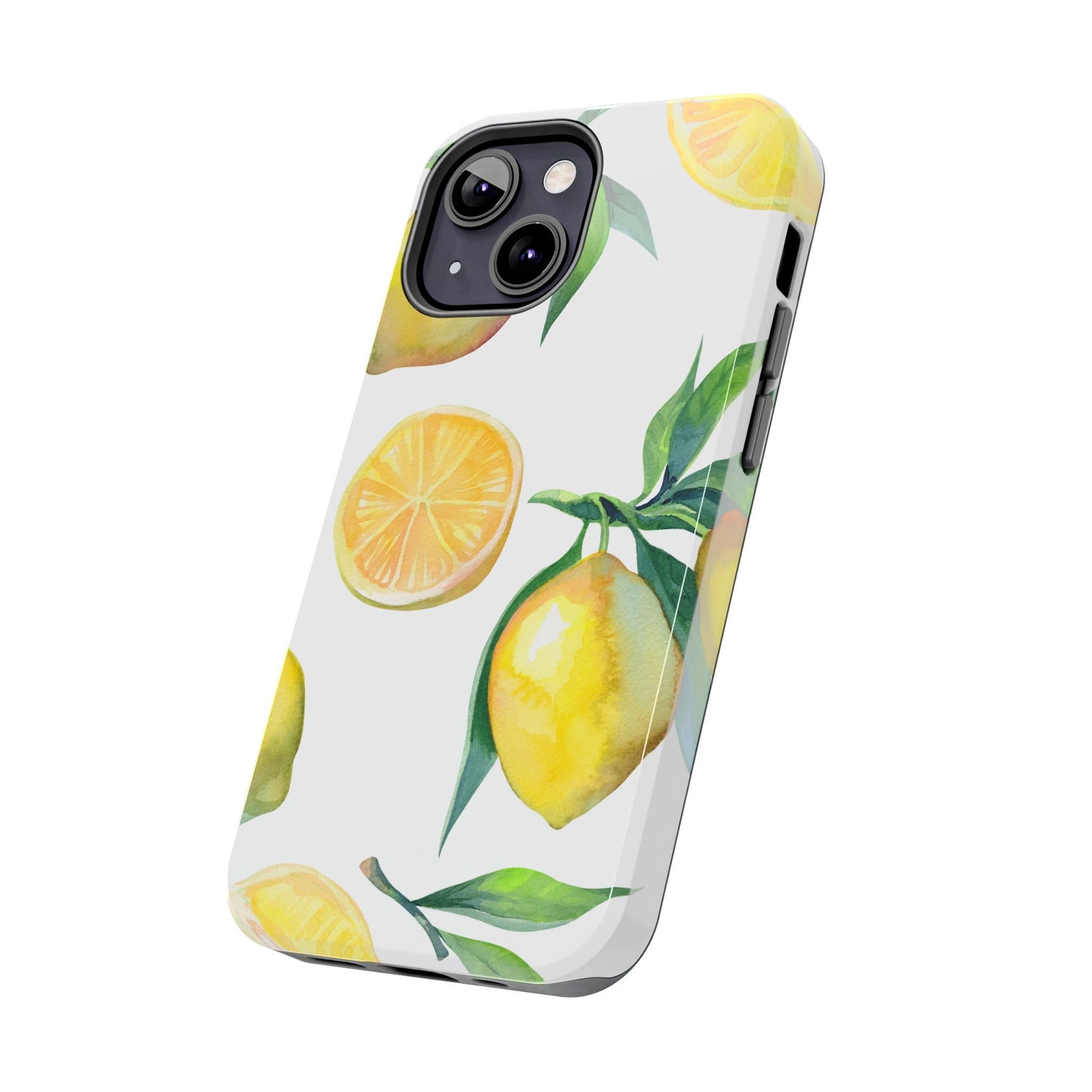 Lemon Grove Watercolor Tough iPhone Case – Fresh Citrus Design, Dual - Layer Protection - BOGO Cases