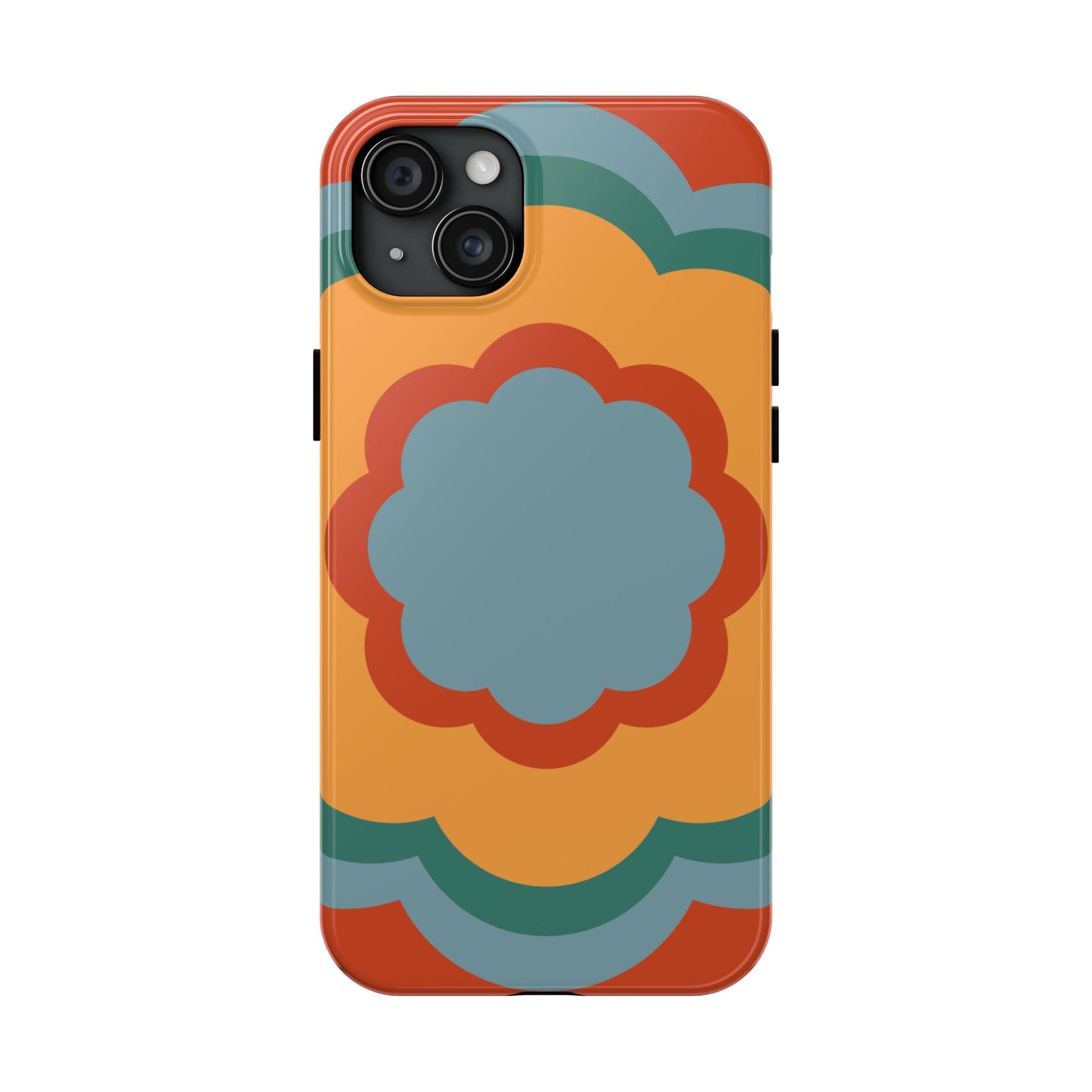 Retro Flower Power iPhone Case – Bold 70s-Inspired Design with Dual-Layer Protection