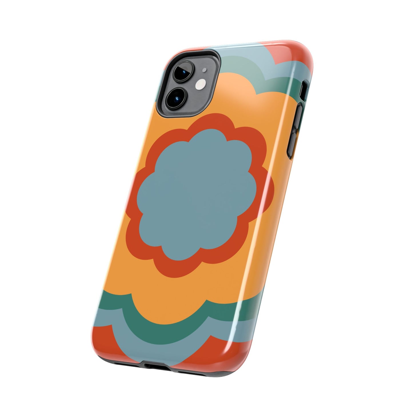 Retro Flower Power iPhone Case – Bold 70s-Inspired Design with Dual-Layer Protection