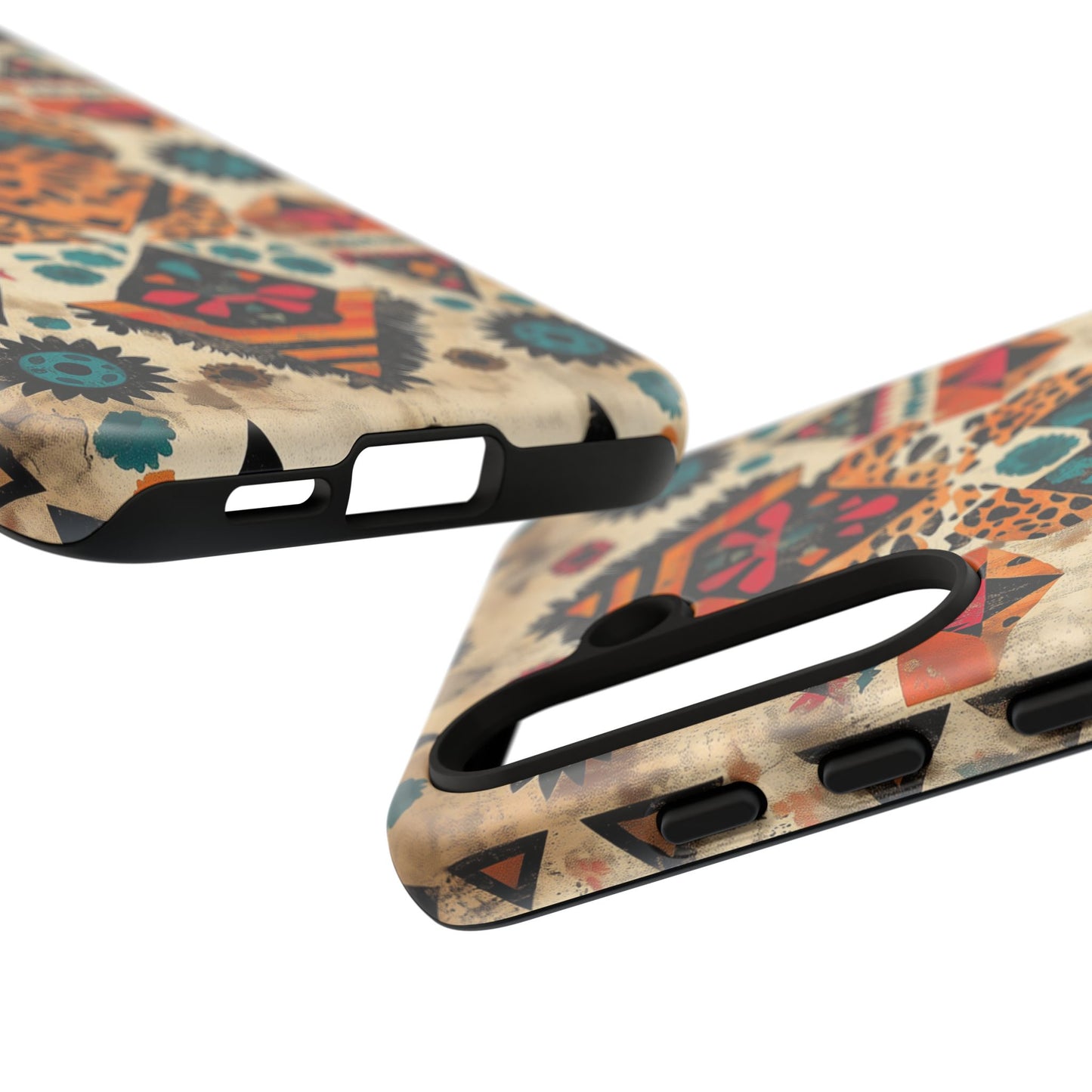 Bohemian Leopard & Tribal Floral Tough Samsung Galaxy Case – Vibrant Eclectic Design, Dual-Layer Protection