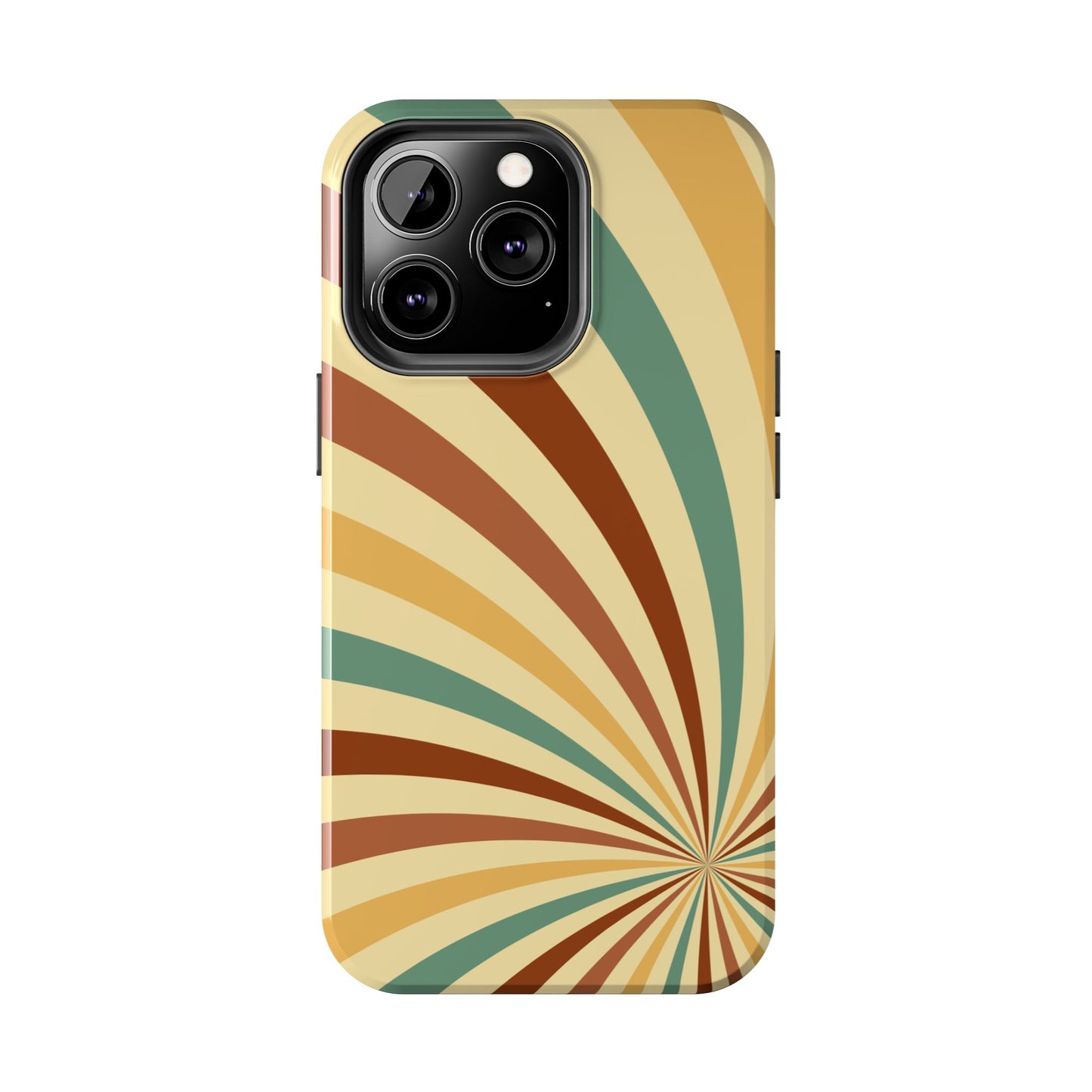 Earthy Retro Swirl iPhone Case – Dual-Layer Protection with 70s-Inspired Earth Tones