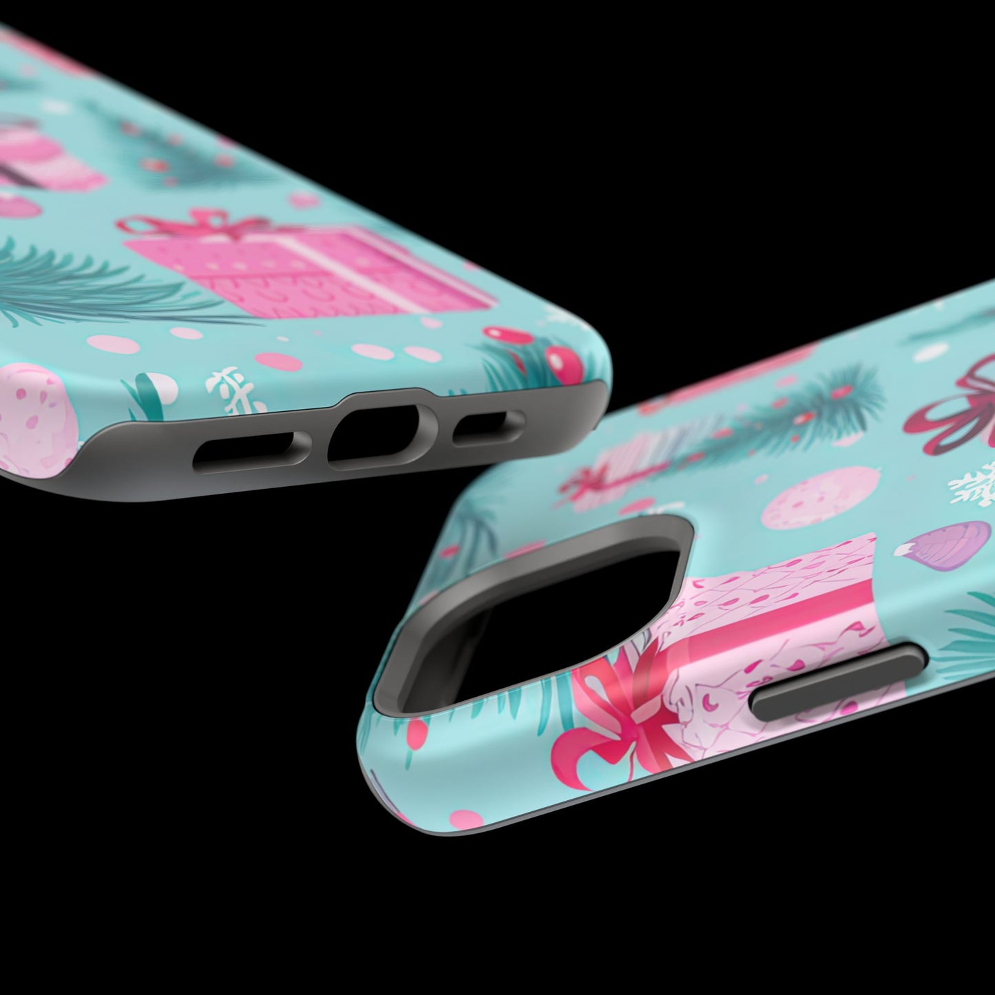 Festive Pink Christmas Gifts and Evergreen MagSafe iPhone Case – Holiday Theme, Protective Cover