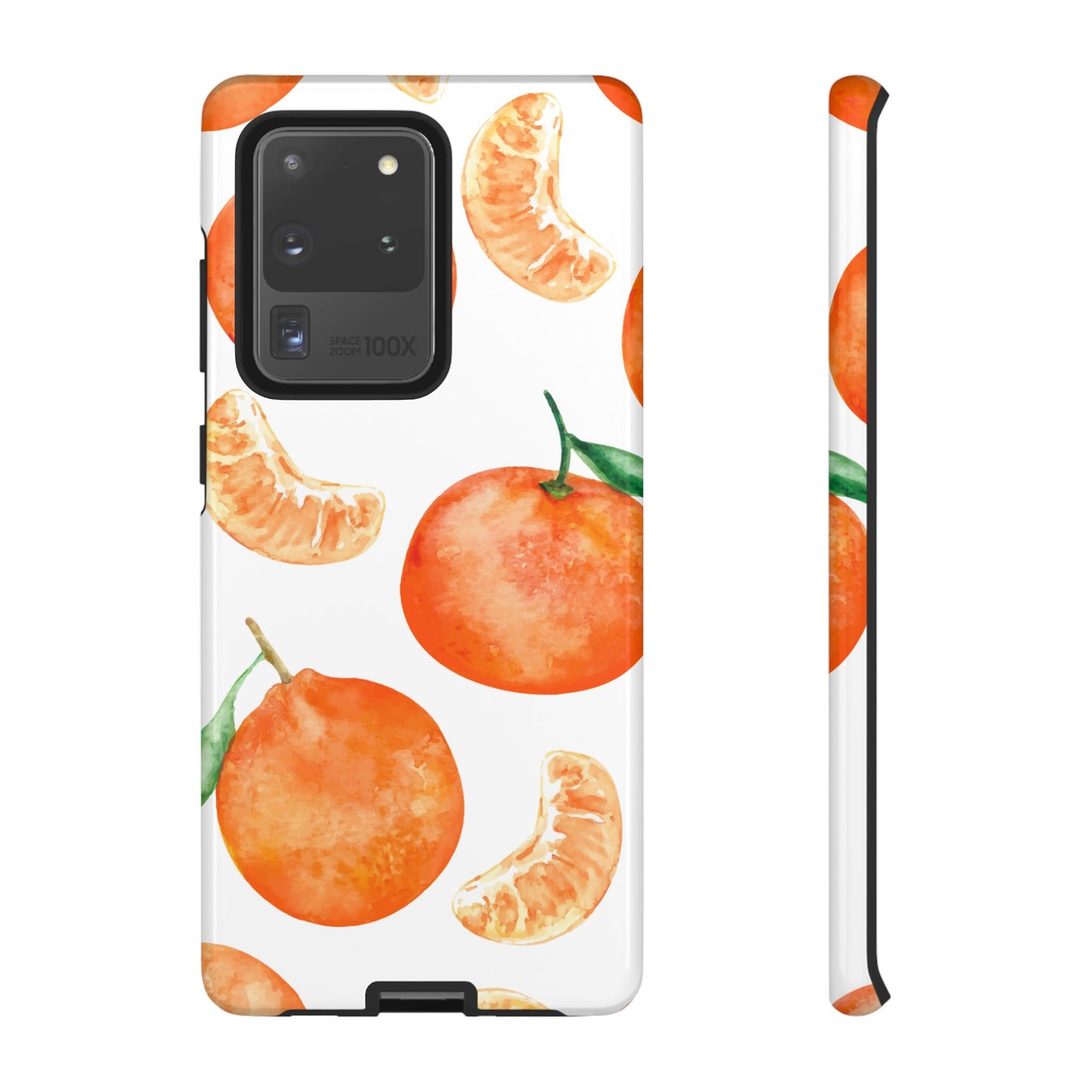 Tangerine Dreams Tough Samsung Galaxy Case – Watercolor Orange Design, Shockproof Dual Protection