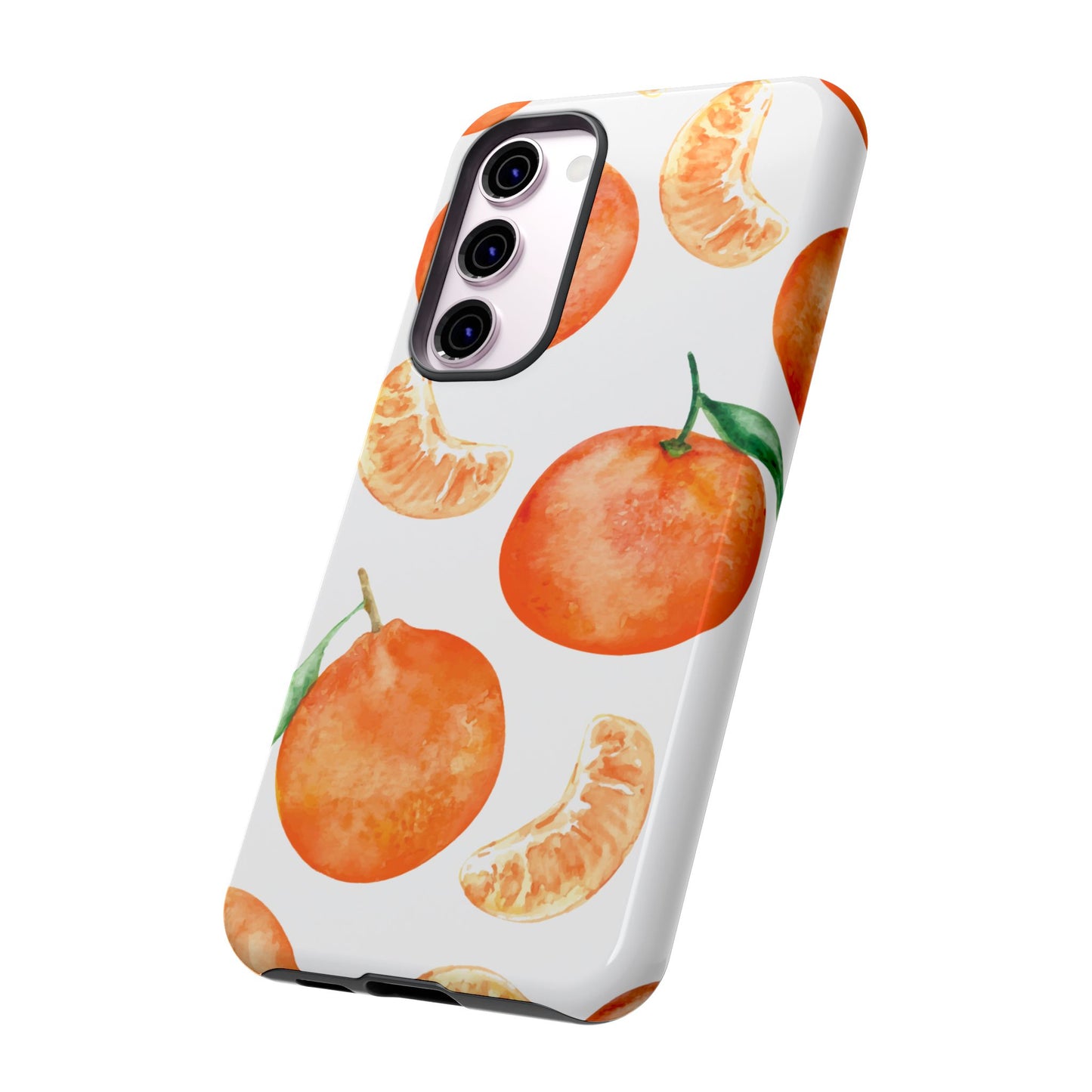 Tangerine Dreams Tough Samsung Galaxy Case – Watercolor Orange Design, Shockproof Dual Protection