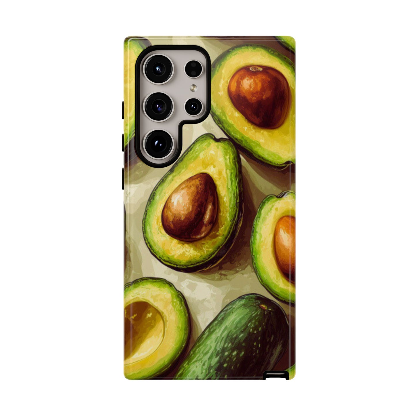 Realistic Avocado Samsung Galaxy  Case – Detailed Green Fruit Design, Shockproof Protection