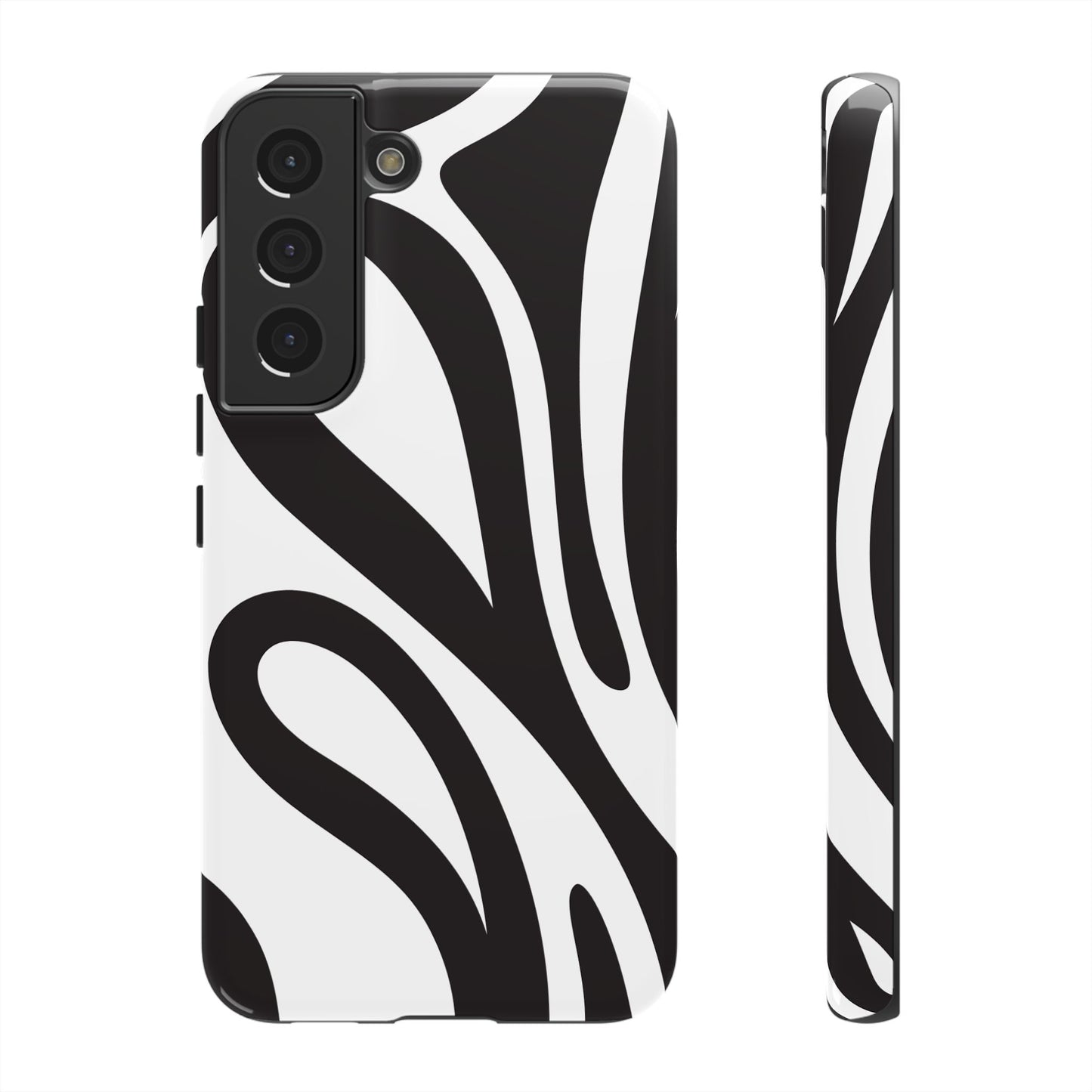 Modern Black and White Abstract Tough Samsung Galaxy Case – Bold Graphic Pattern with Dual-Layer Protection