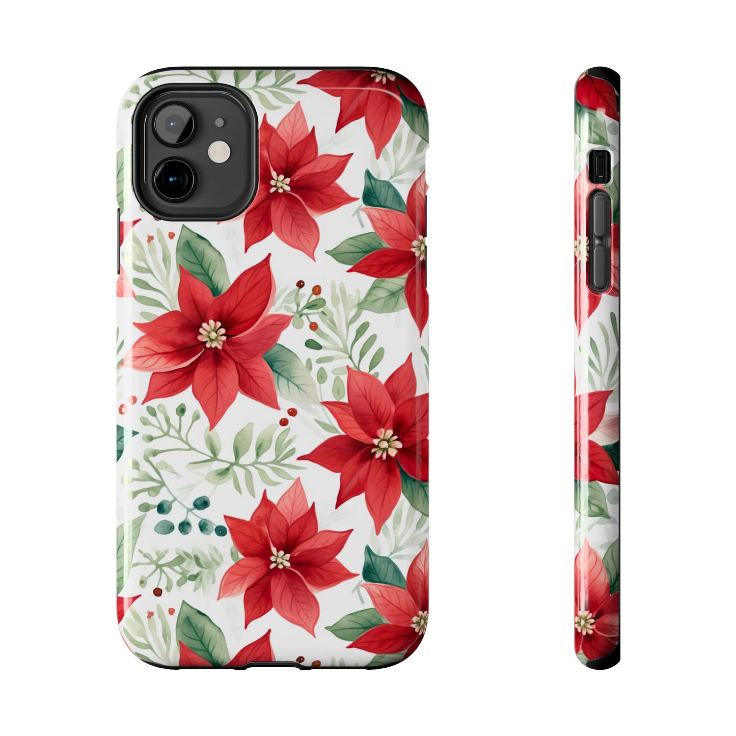 Festive Poinsettia Holiday Pattern – iPhone Series Case
