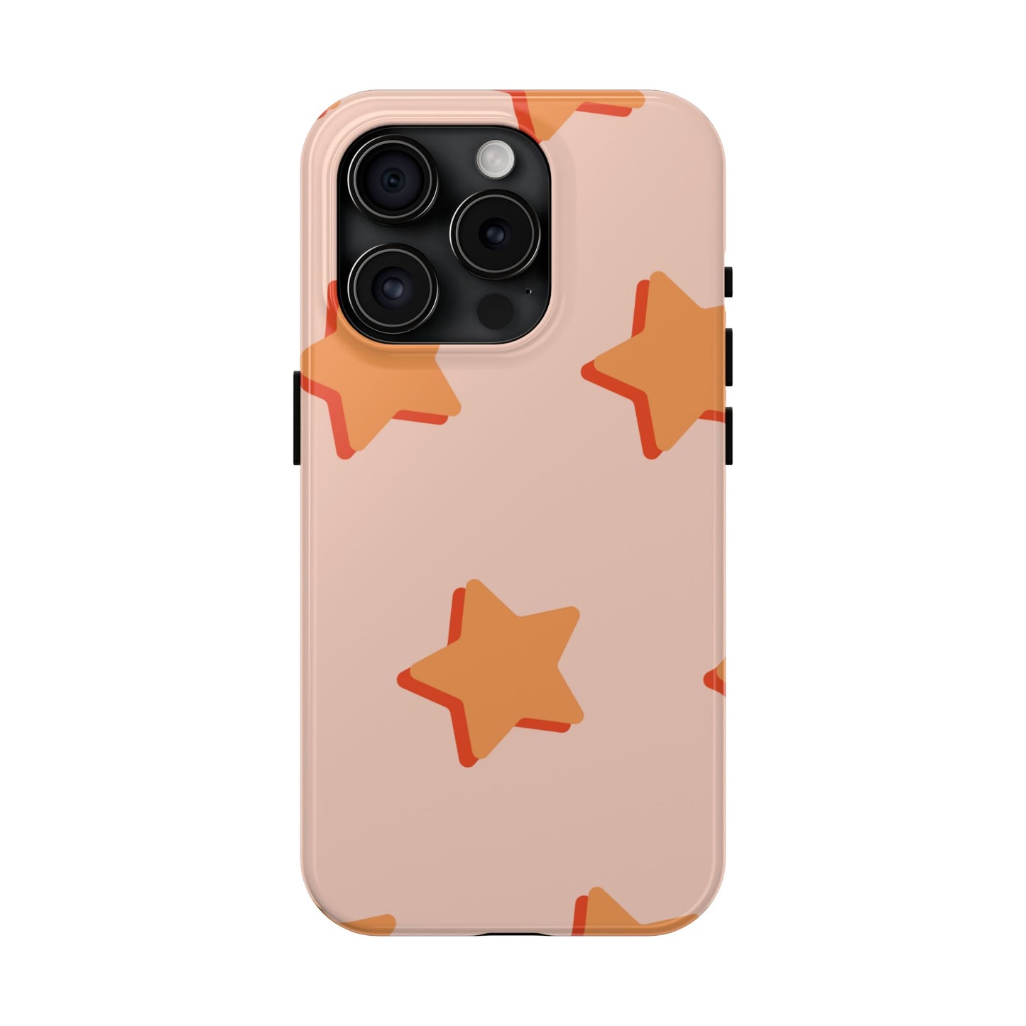 Retro Orange Stars iPhone Case – Shock-Resistant, Smooth Matte Finish, Dual-Layer Design