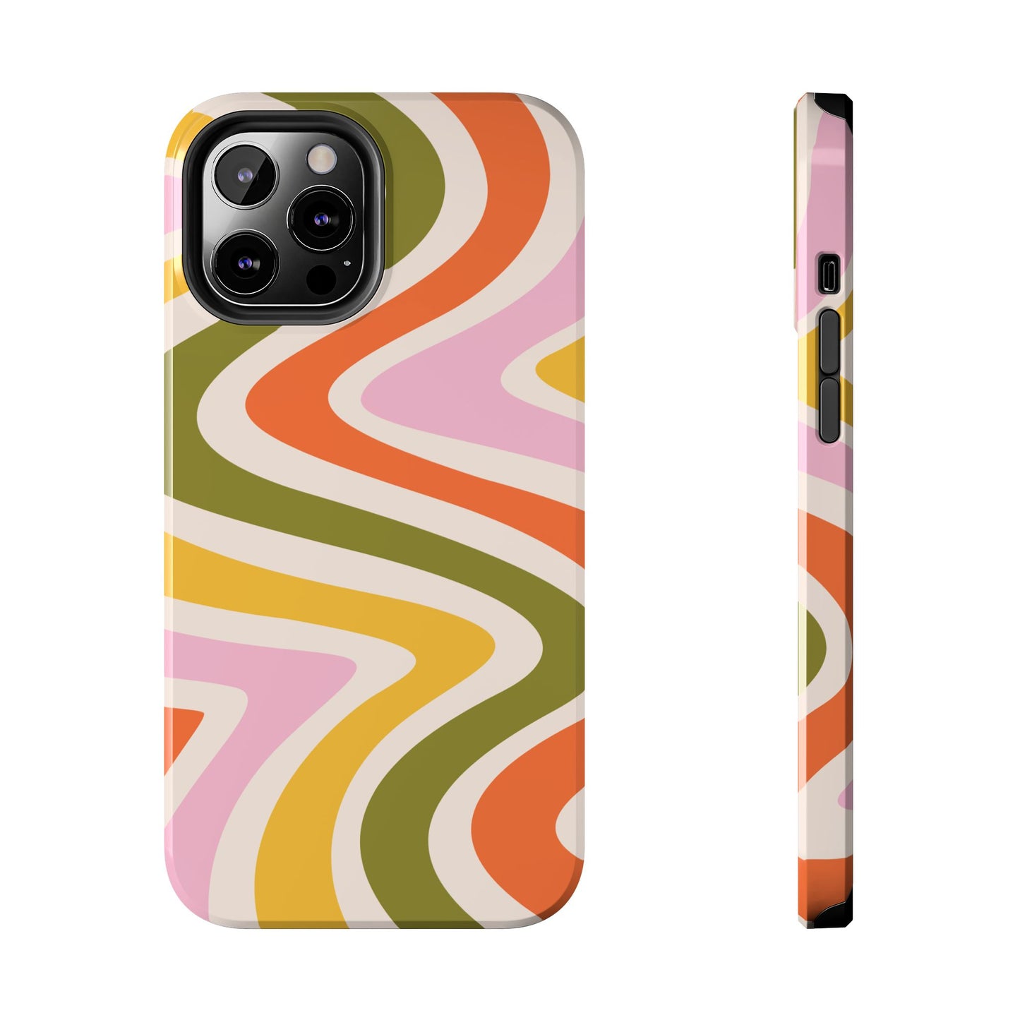Retro Groove iPhone Case – 70s-Inspired Design with Dual-Layer Protection