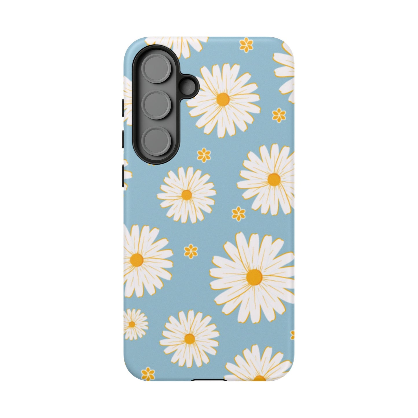 Bright Daisy Samsung Galaxy Case – Light Blue Background, Shockproof and Slim Design