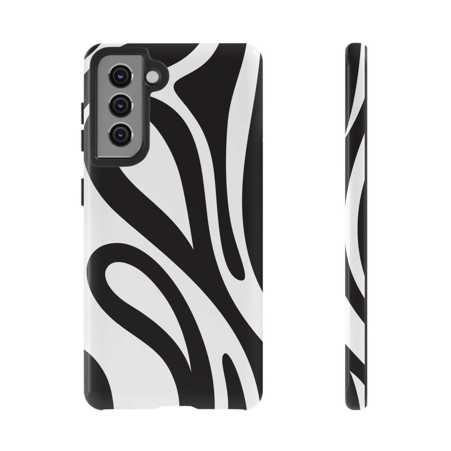 Modern Black and White Abstract Tough Samsung Galaxy Case – Bold Graphic Pattern with Dual-Layer Protection