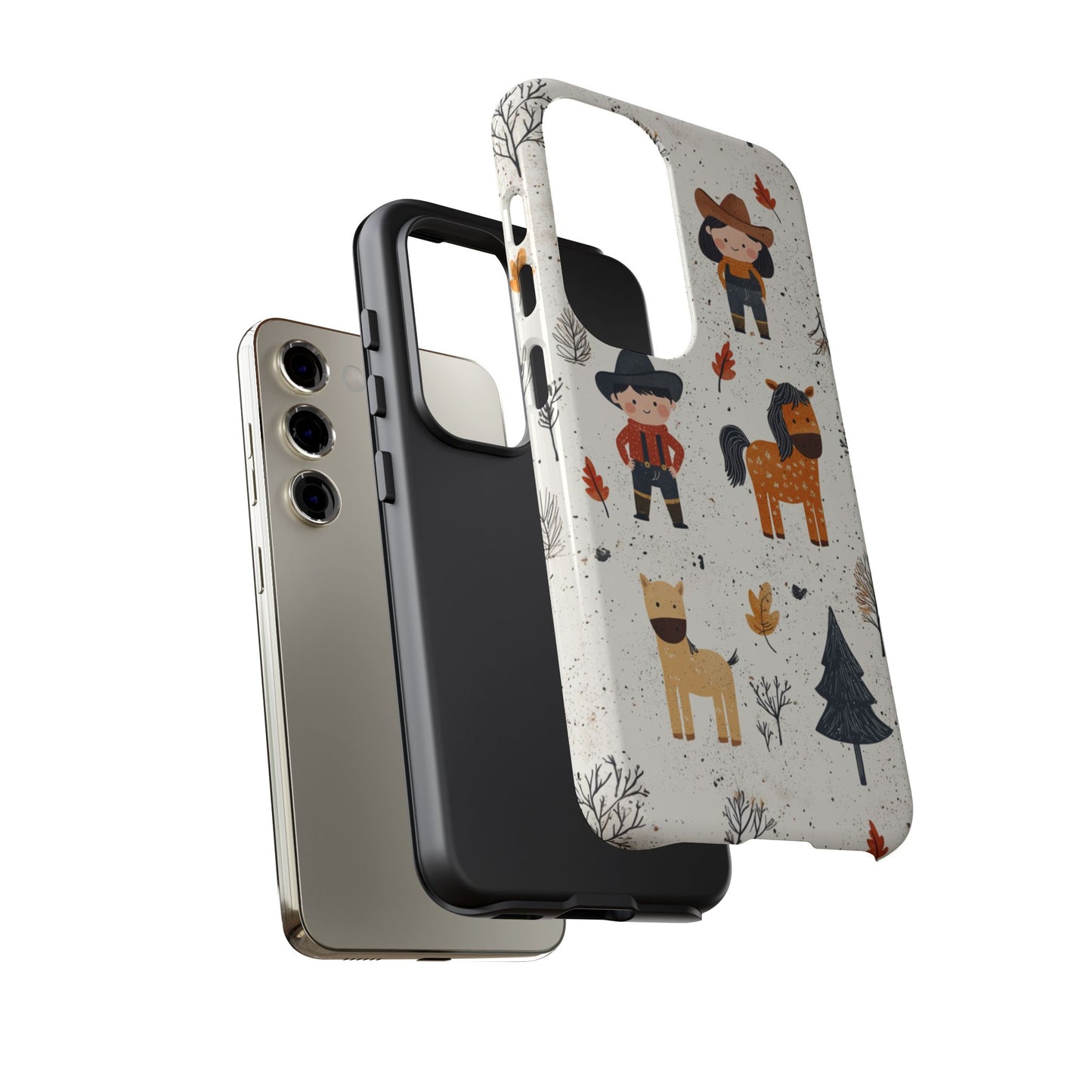 Cowboy Adventures Tough Samsung Galaxy Case – Cute Western Theme, Dual-Layer Protection