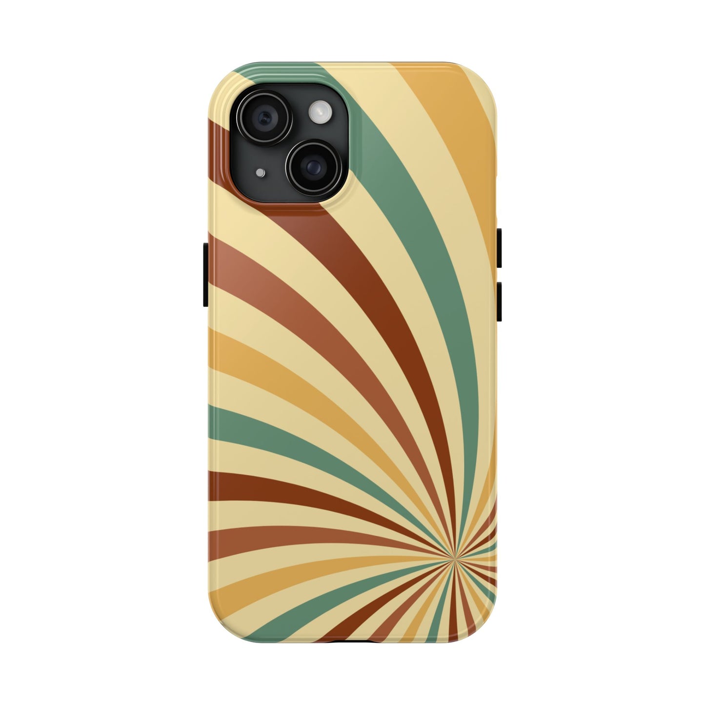 Earthy Retro Swirl iPhone Case – Dual-Layer Protection with 70s-Inspired Earth Tones