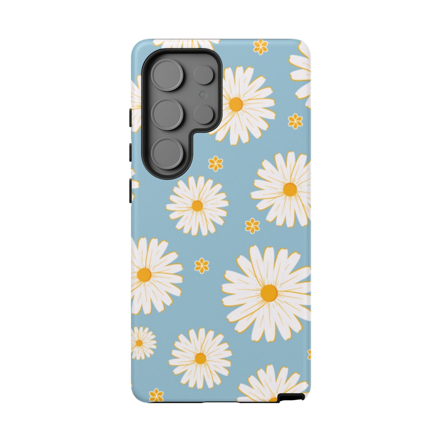 Bright Daisy Samsung Galaxy Case – Light Blue Background, Shockproof and Slim Design