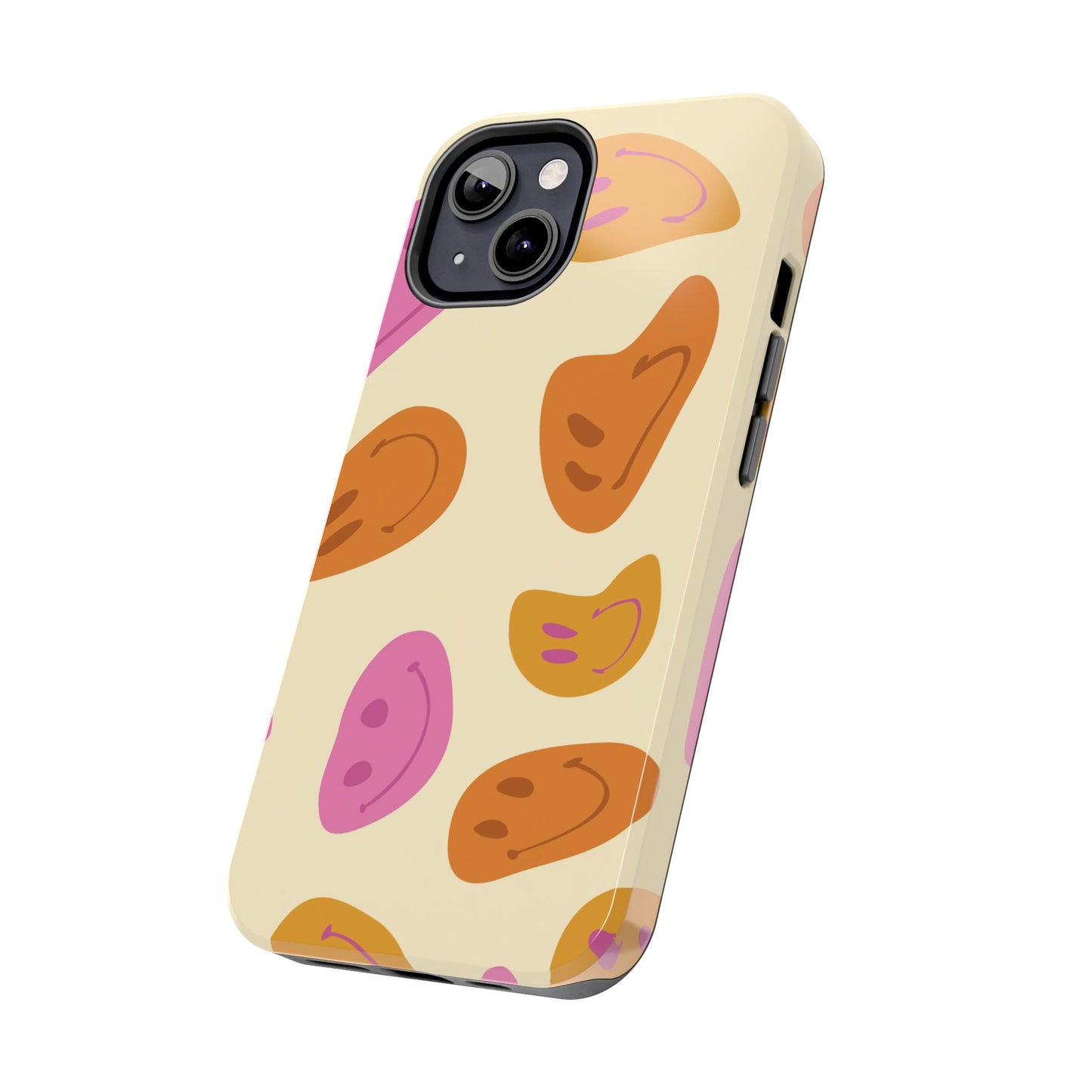 Retro Smiley Faces iPhone Case – Shockproof, Matte Finish, Dual-Layer Protection