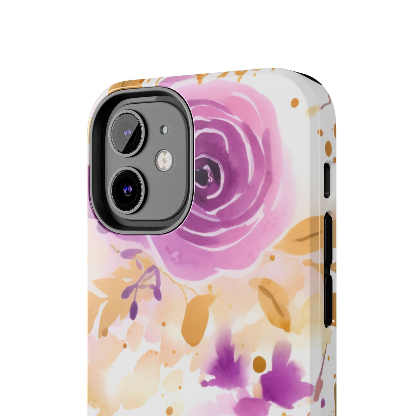 Soft Purple & Gold Floral Splash - iPhone Series Case