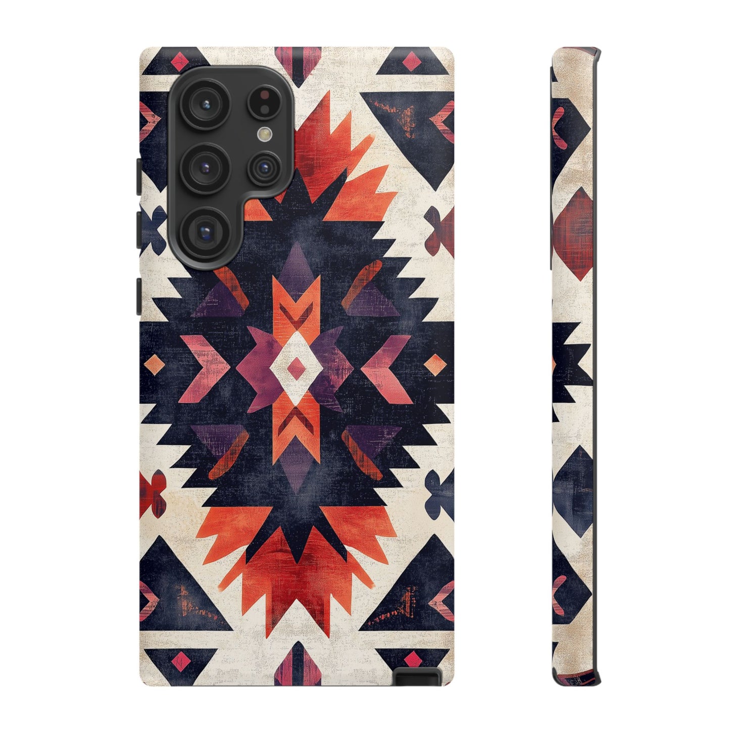 Boho Tribal Starburst Tough Samsung Galaxy  Case – Vibrant Geometric Design, Dual-Layer Protection