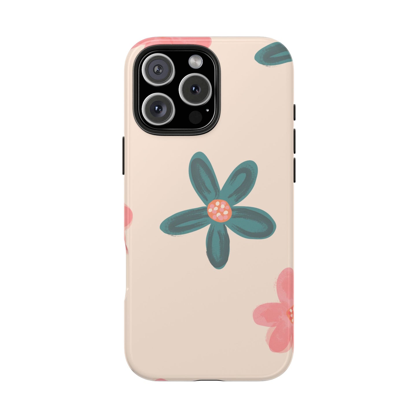 Vintage Floral Tough iPhone Case – Soft Matte Finish with Dual-Layer Protection