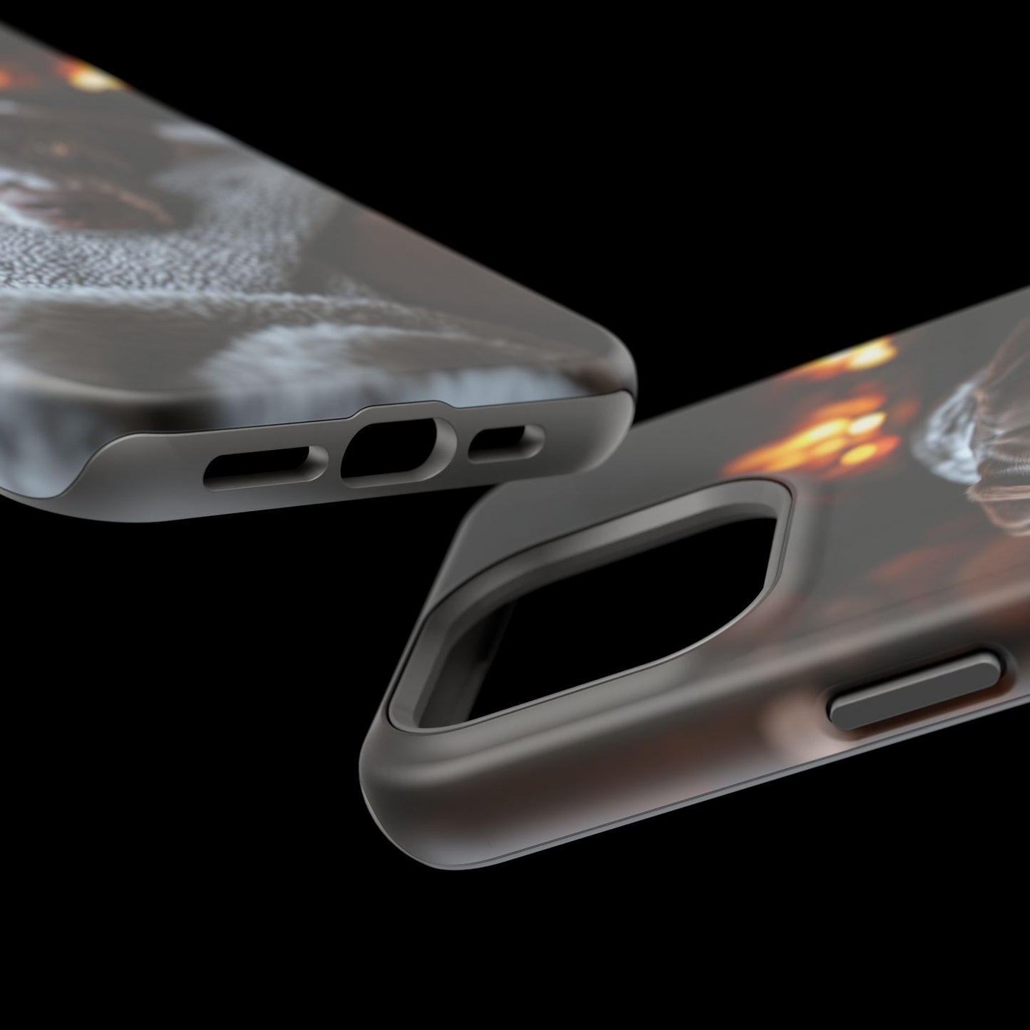 Cozy German Shorthaired Pointer MagSafe iPhone Case – Rustic Fireplace Protective Cover