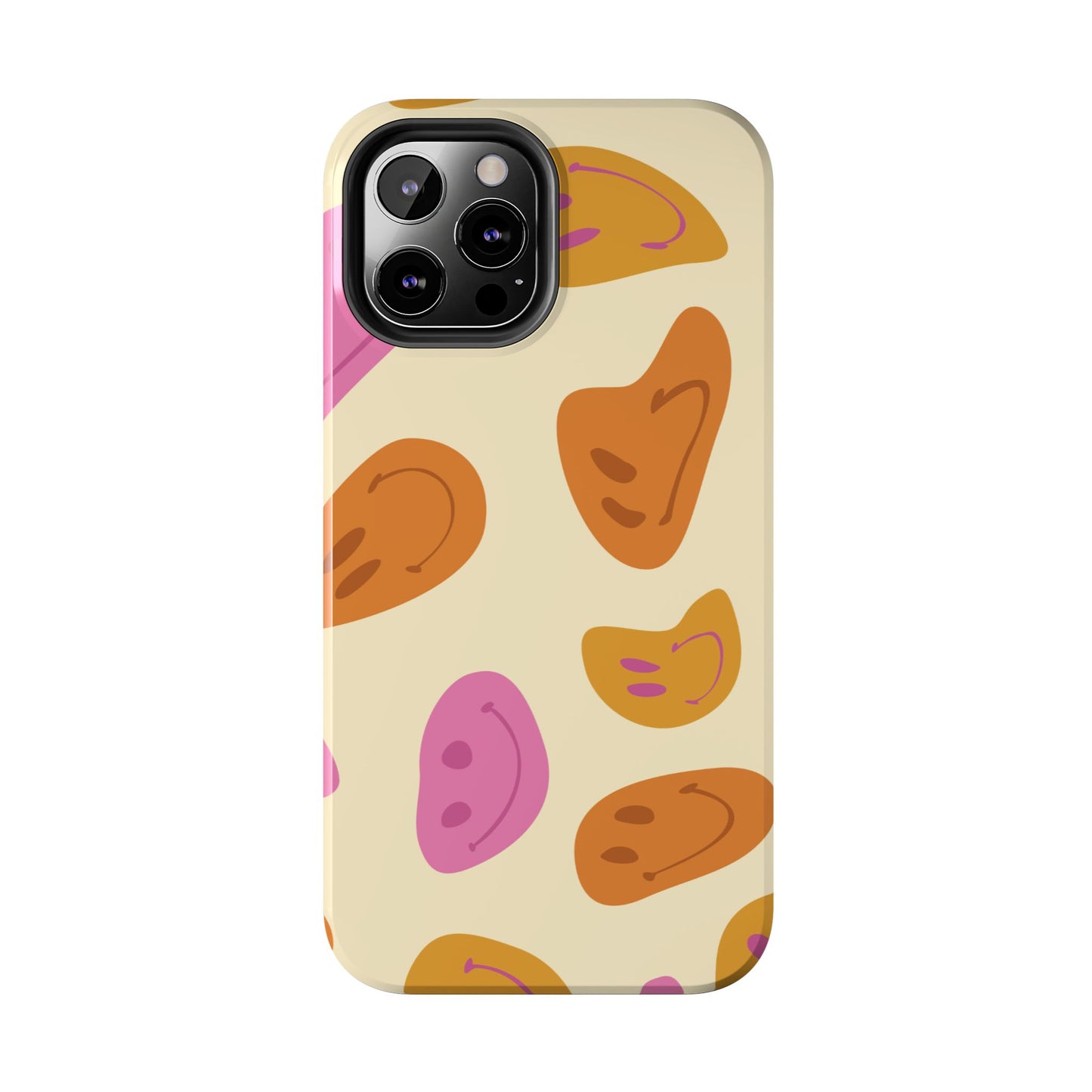 Retro Smiley Faces iPhone Case – Shockproof, Matte Finish, Dual-Layer Protection