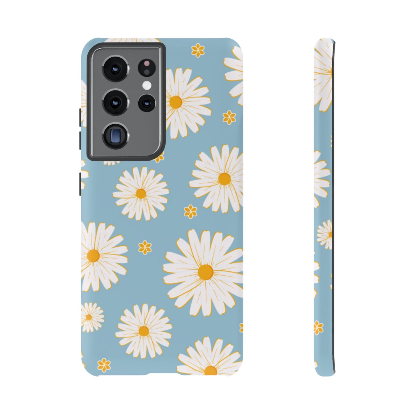 Bright Daisy Samsung Galaxy Case – Light Blue Background, Shockproof and Slim Design