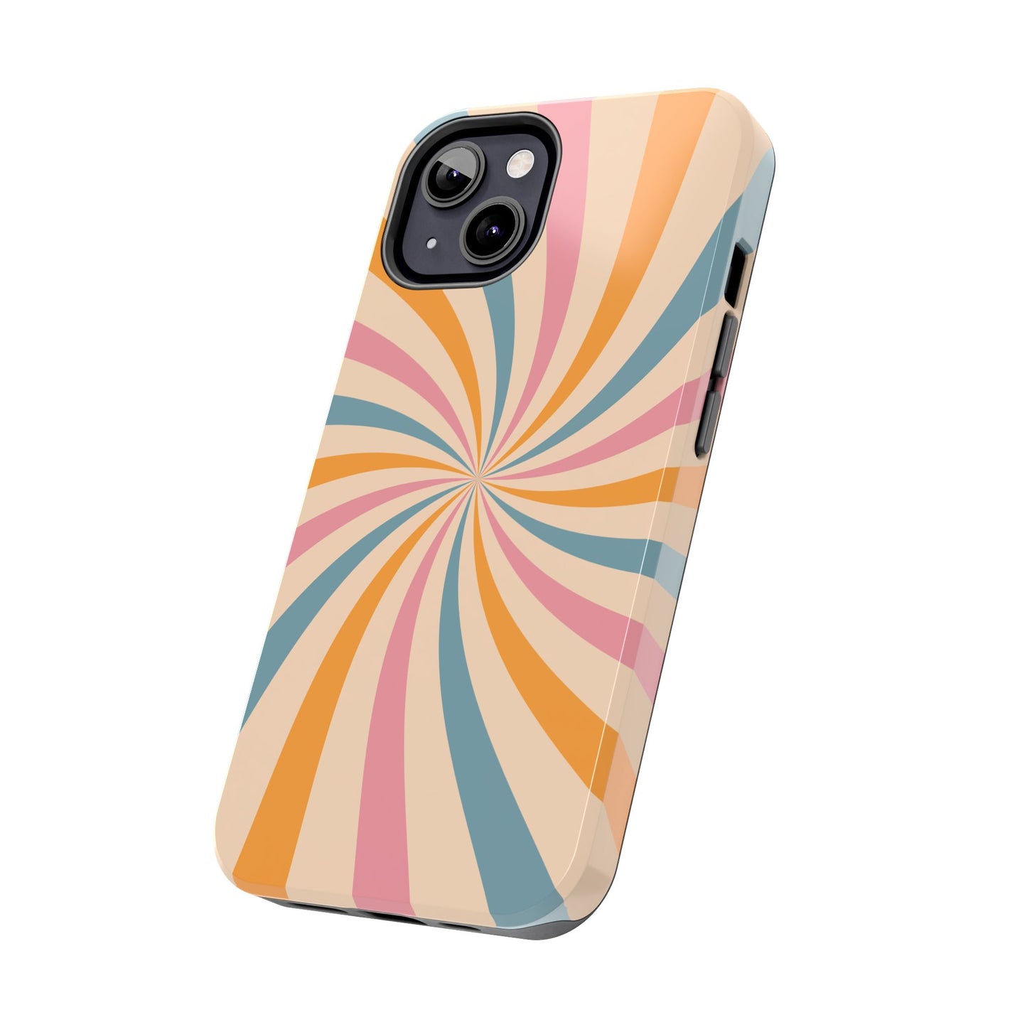 Retro Swirl Pattern iPhone Case – Bold 70s Vibe in Pink, Orange, and Teal
