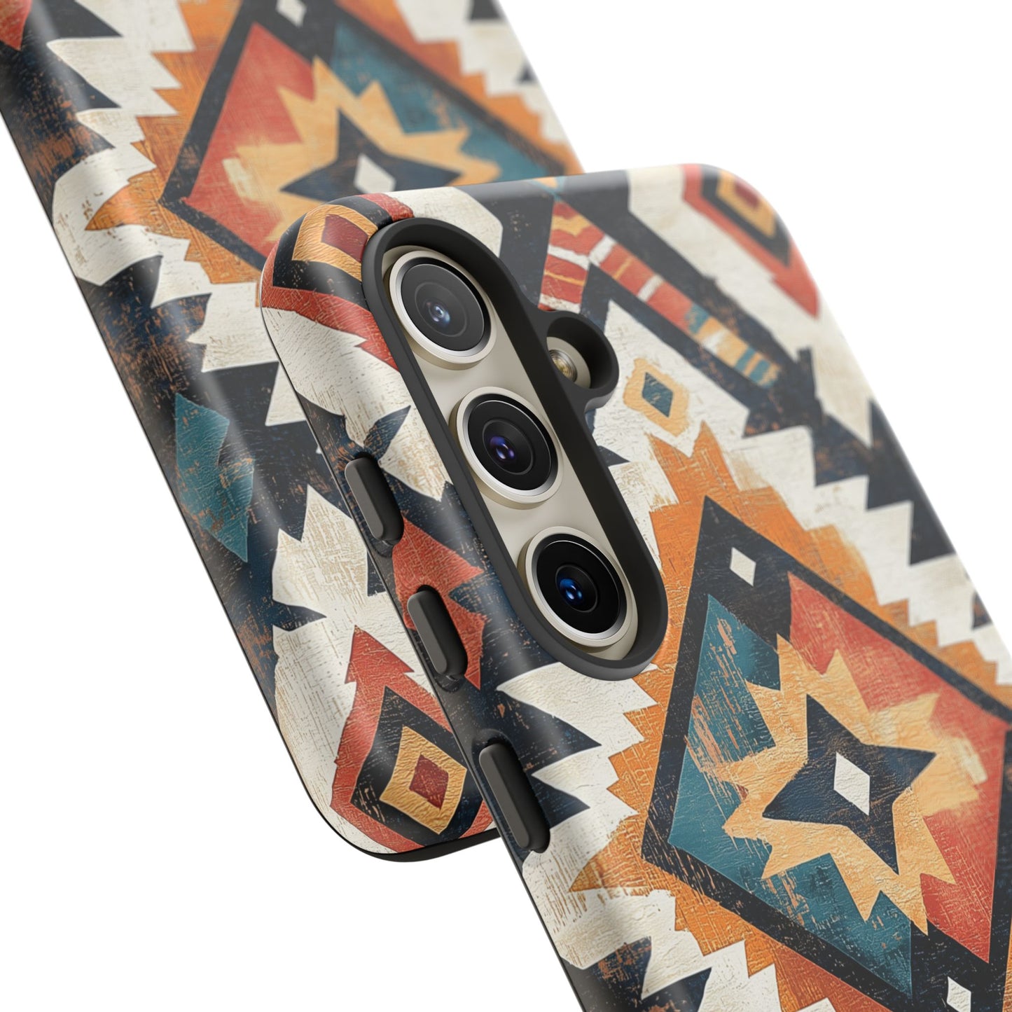 Vintage Southwestern Diamond Tough Samsung Galaxy Case – Rustic Tribal Design, Dual-Layer Protection