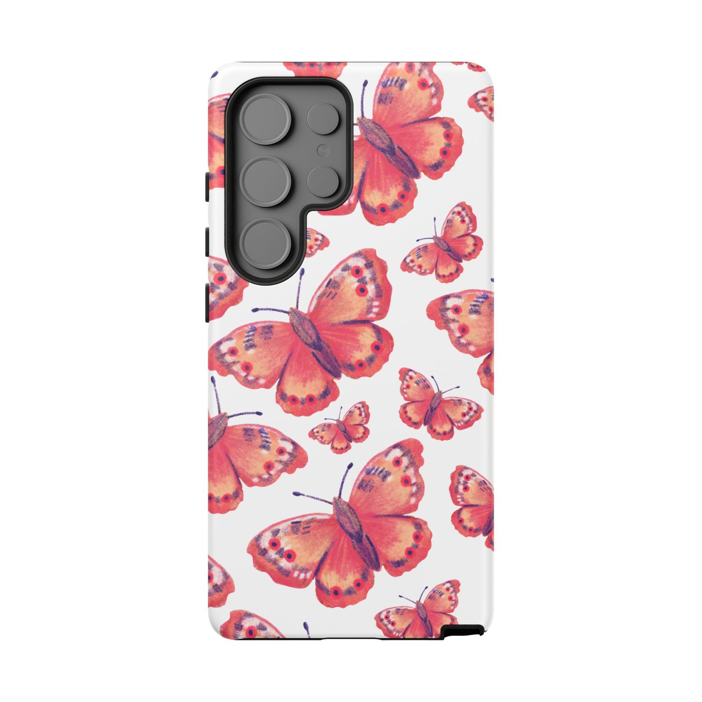Coral Butterfly Samsung Galaxy Case – Slim, Protective Design with Bold Watercolor Print