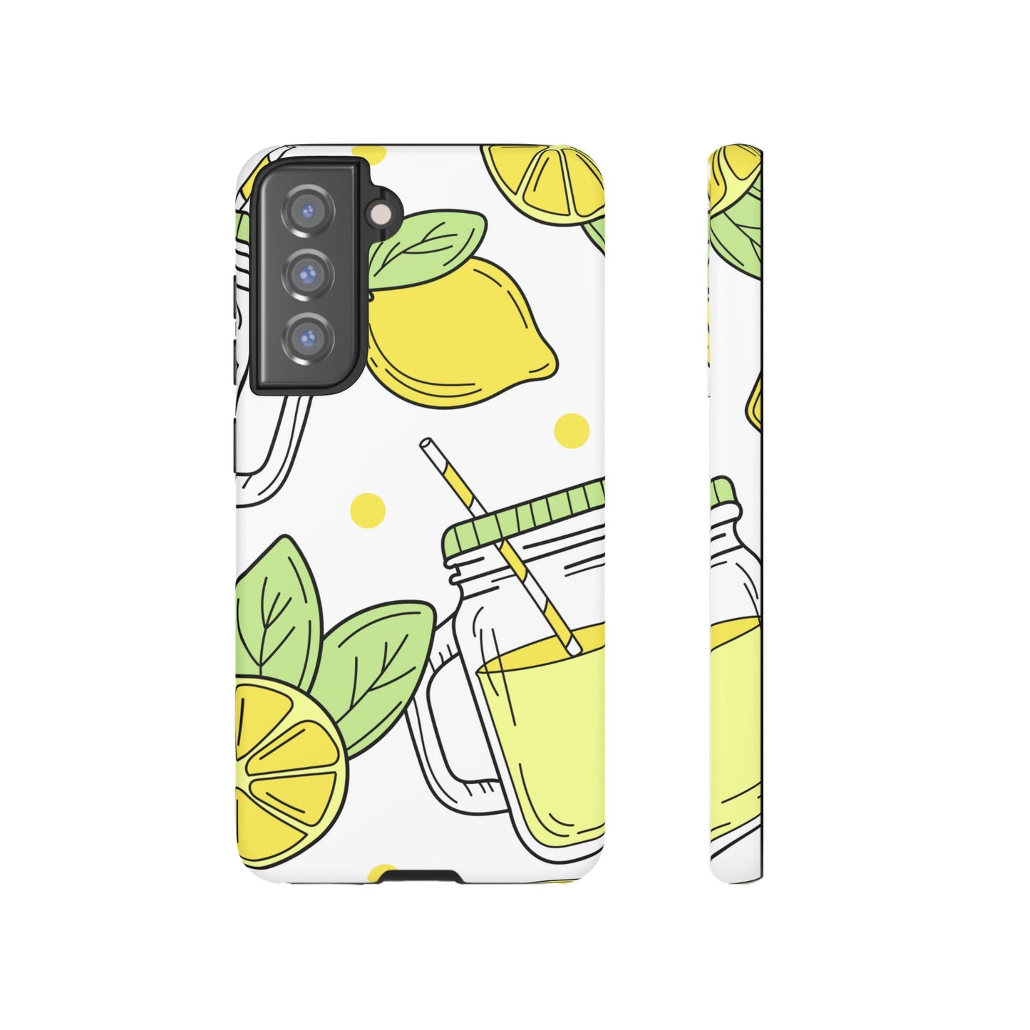 Lemonade Love Tough Samsung Galaxy Case – Fun Lemon Mason Jar Design, Dual-Layer Protection