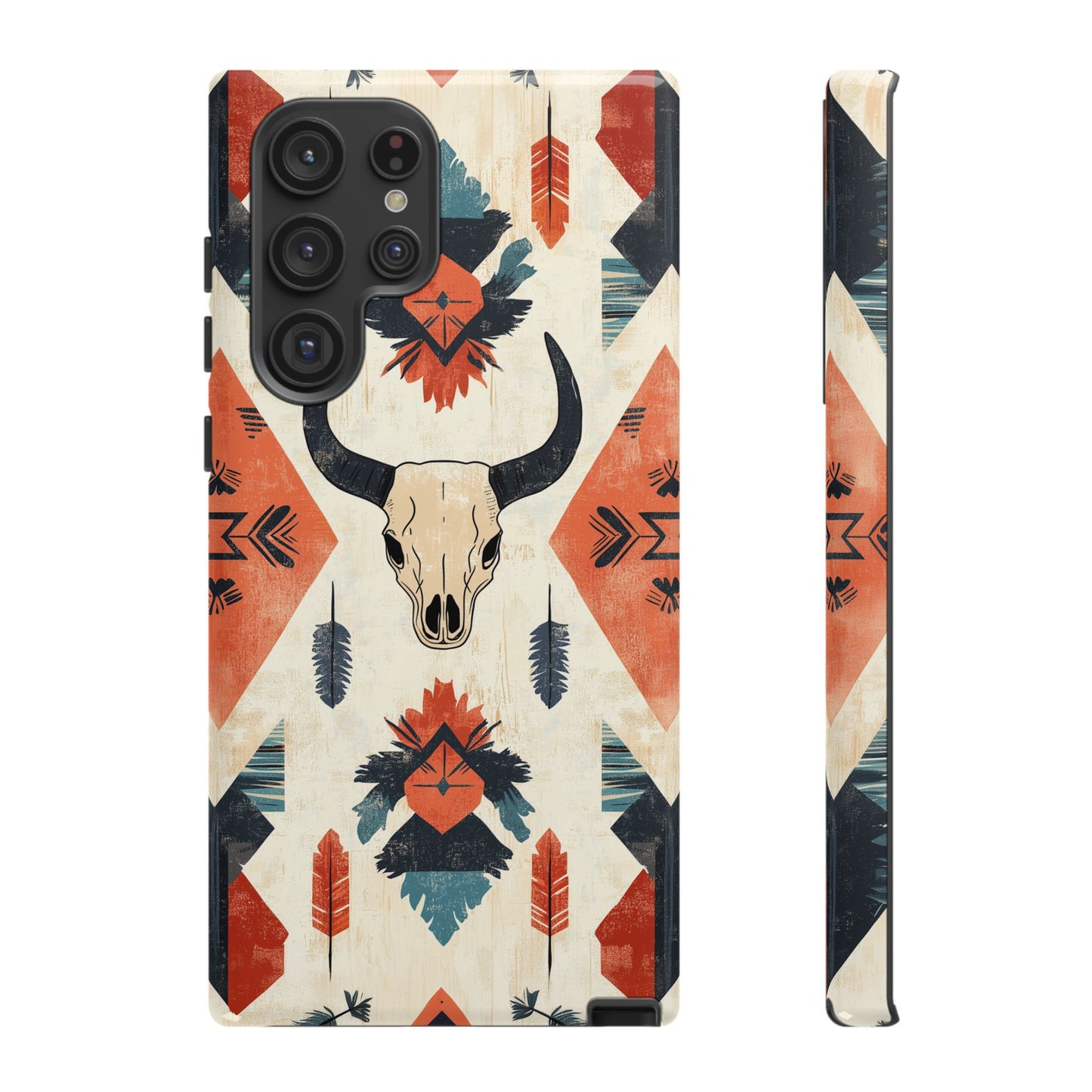 Southwestern Boho Skull Tough Samsung Galaxy Case – Durable Matte Finish, Dual-Layer Protection