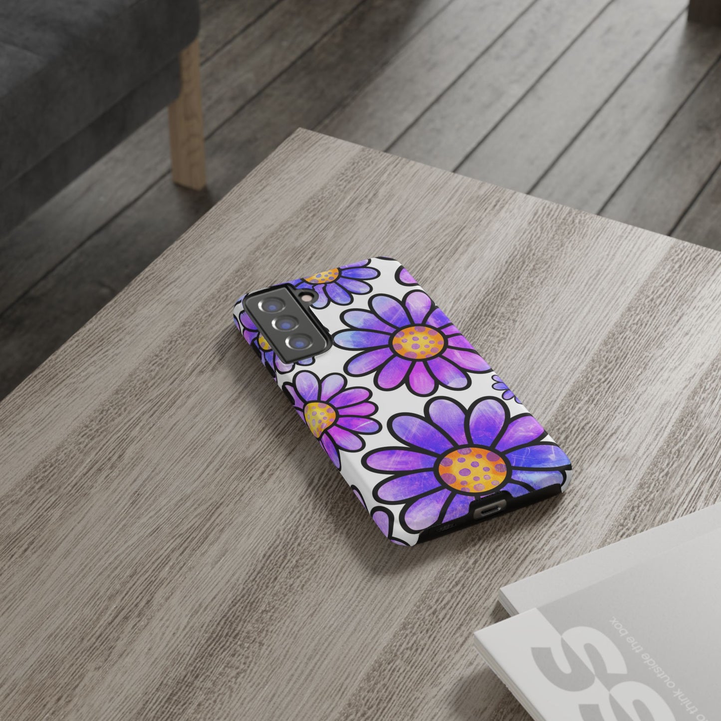 Purple Daisy Delight Samsung Galaxy Case – Slim Profile, Glossy Finish