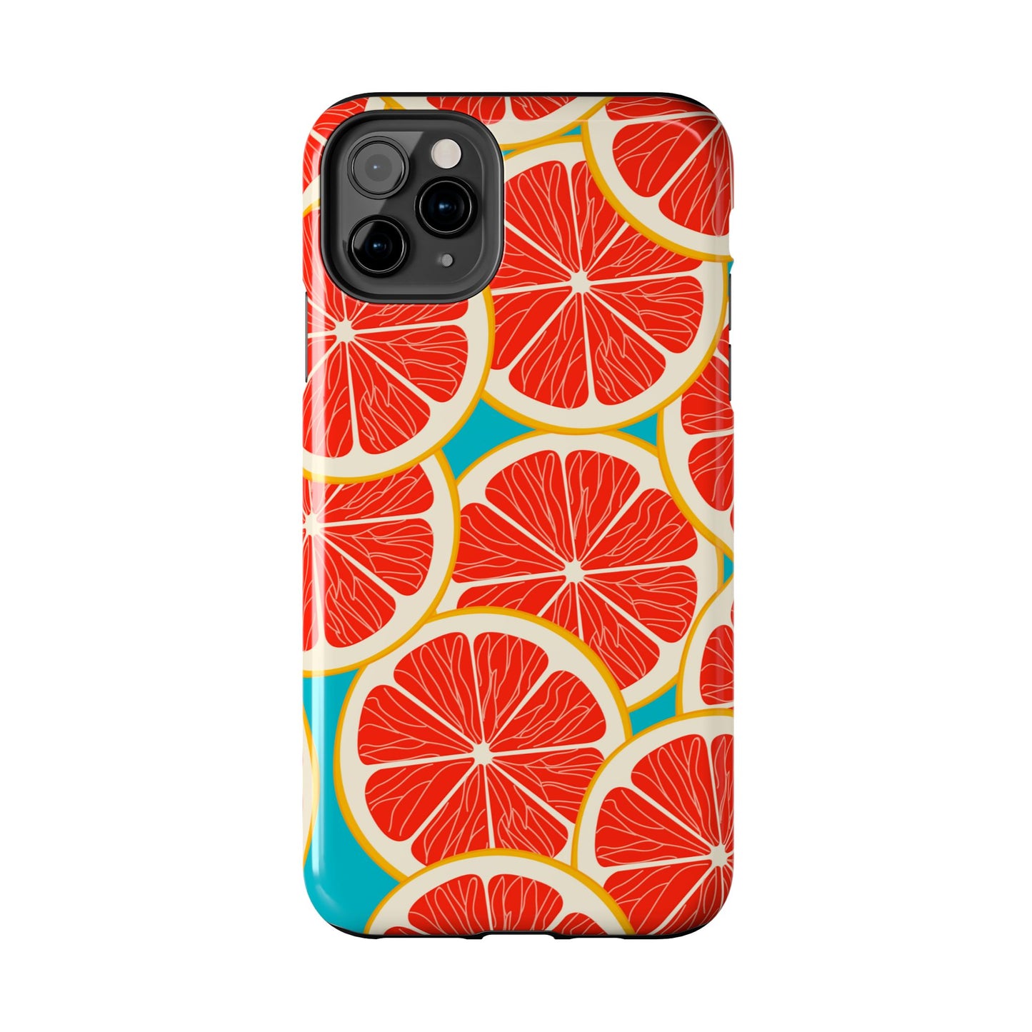Ruby Grapefruit Pop Tough iPhone Case – Vibrant Citrus Design, Shock - Resistant Protection - BOGO Cases